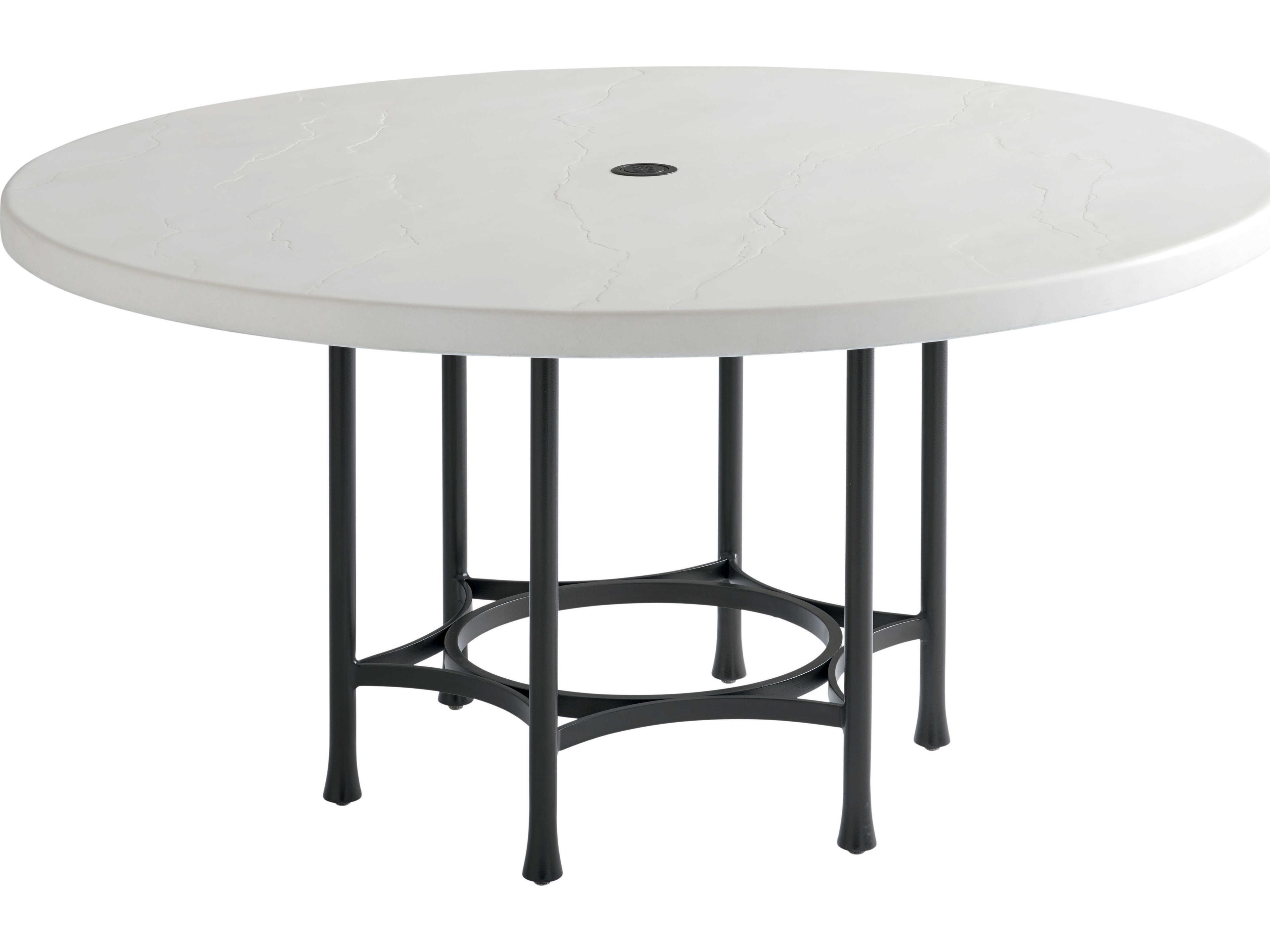 Pavlova Aluminum Round Dining Table with Umbrella Hole