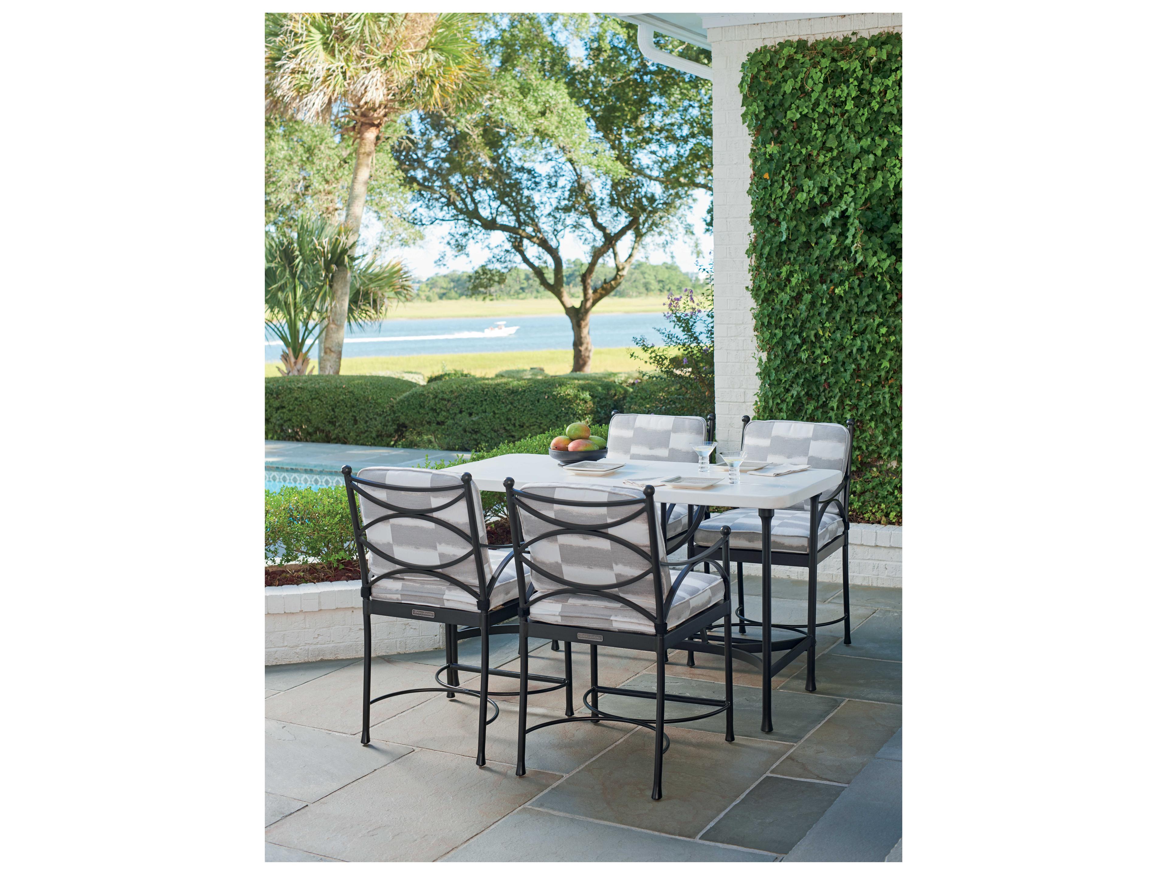 Tommy Bahama Outdoor Pavlova Aluminum Rectangular Bar Counter Table