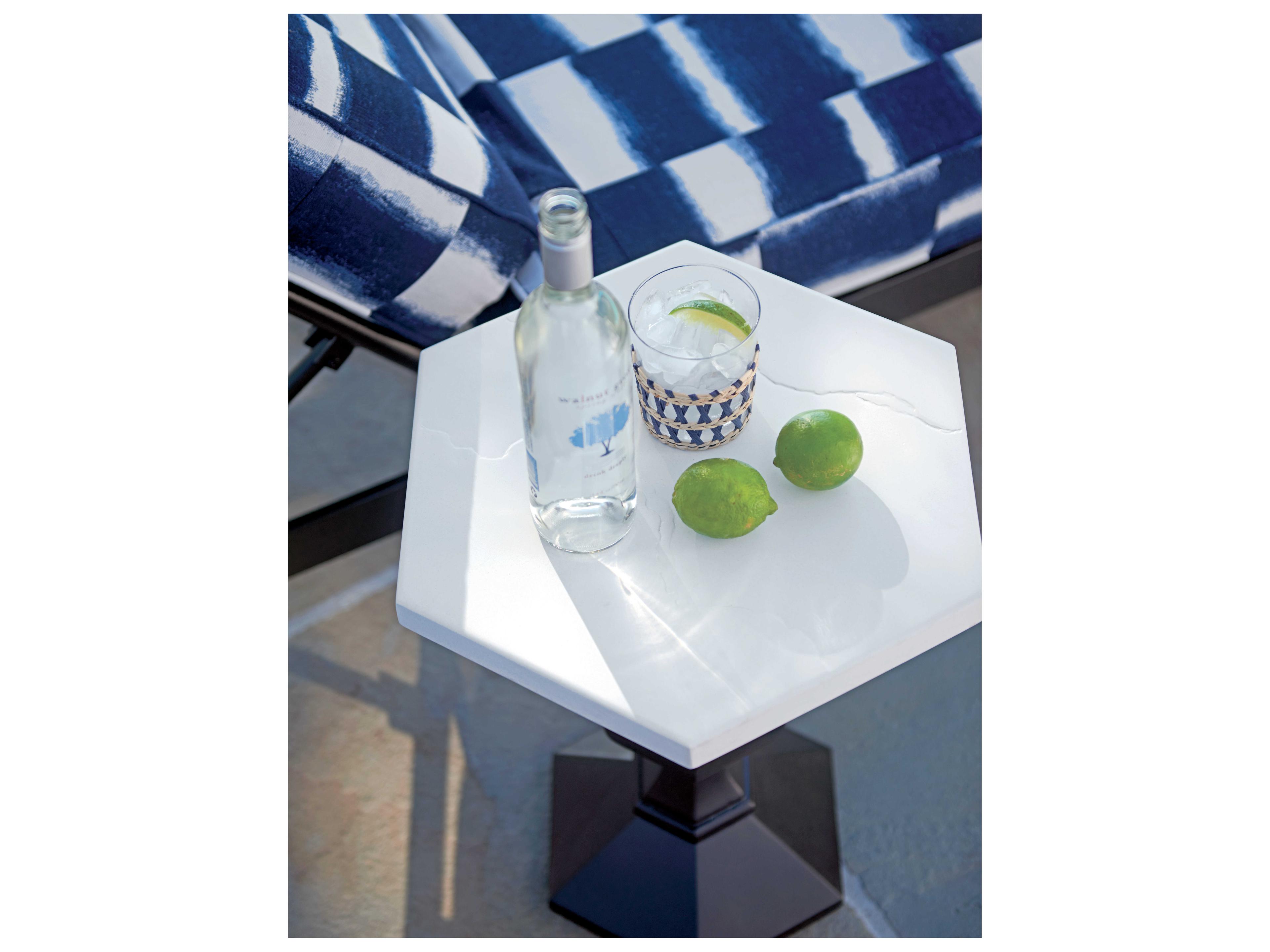 Tommy Bahama Outdoor Pavlova Aluminum Hexagonal Accent Table