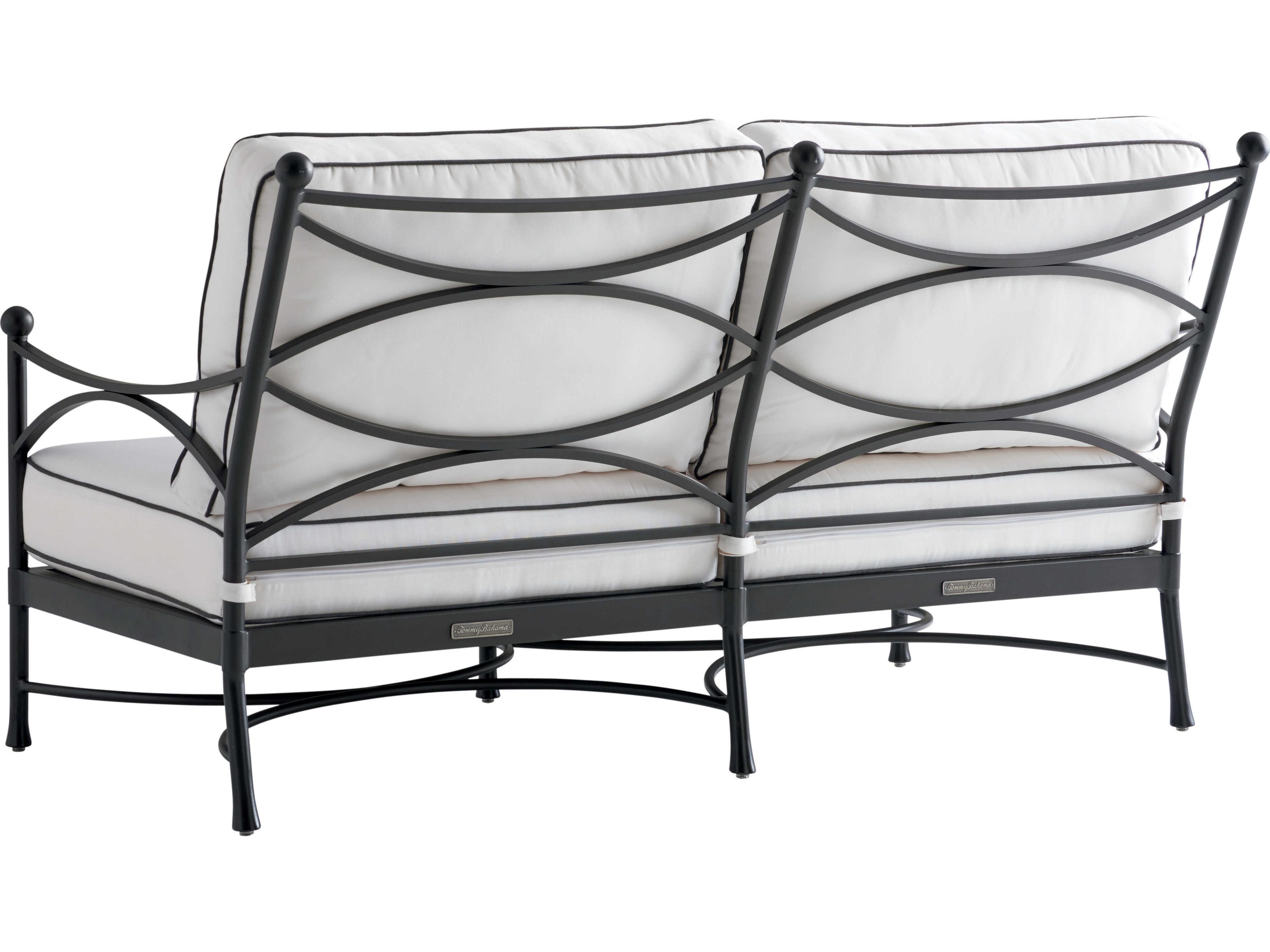 Tommy Bahama Outdoor Pavlova Aluminum Loveseat with Cushion Set