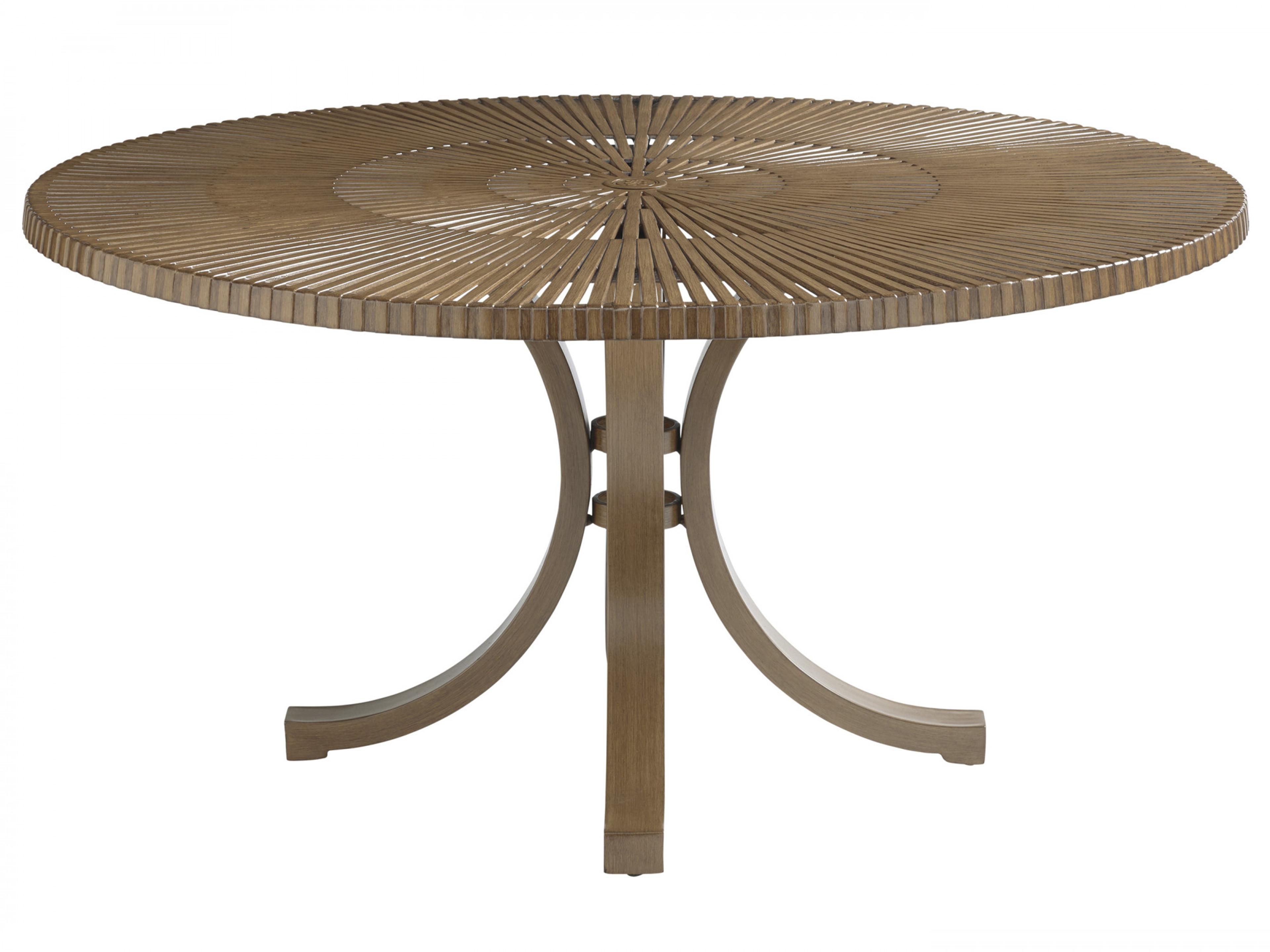 St Tropez Aluminum Round Dining Table with Umbrella Hole
