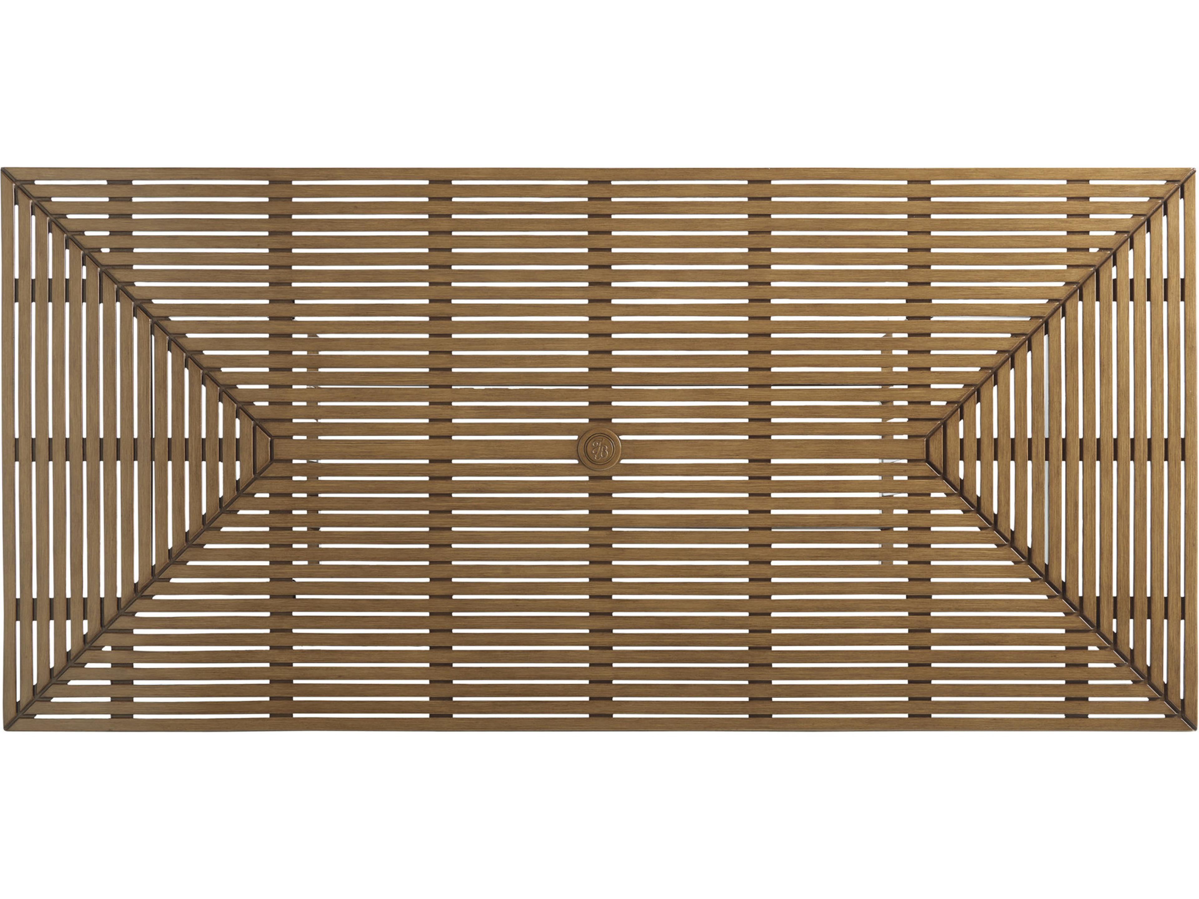 St Tropez Aluminum Rectangular Dining Table Top with Umbrella Hole