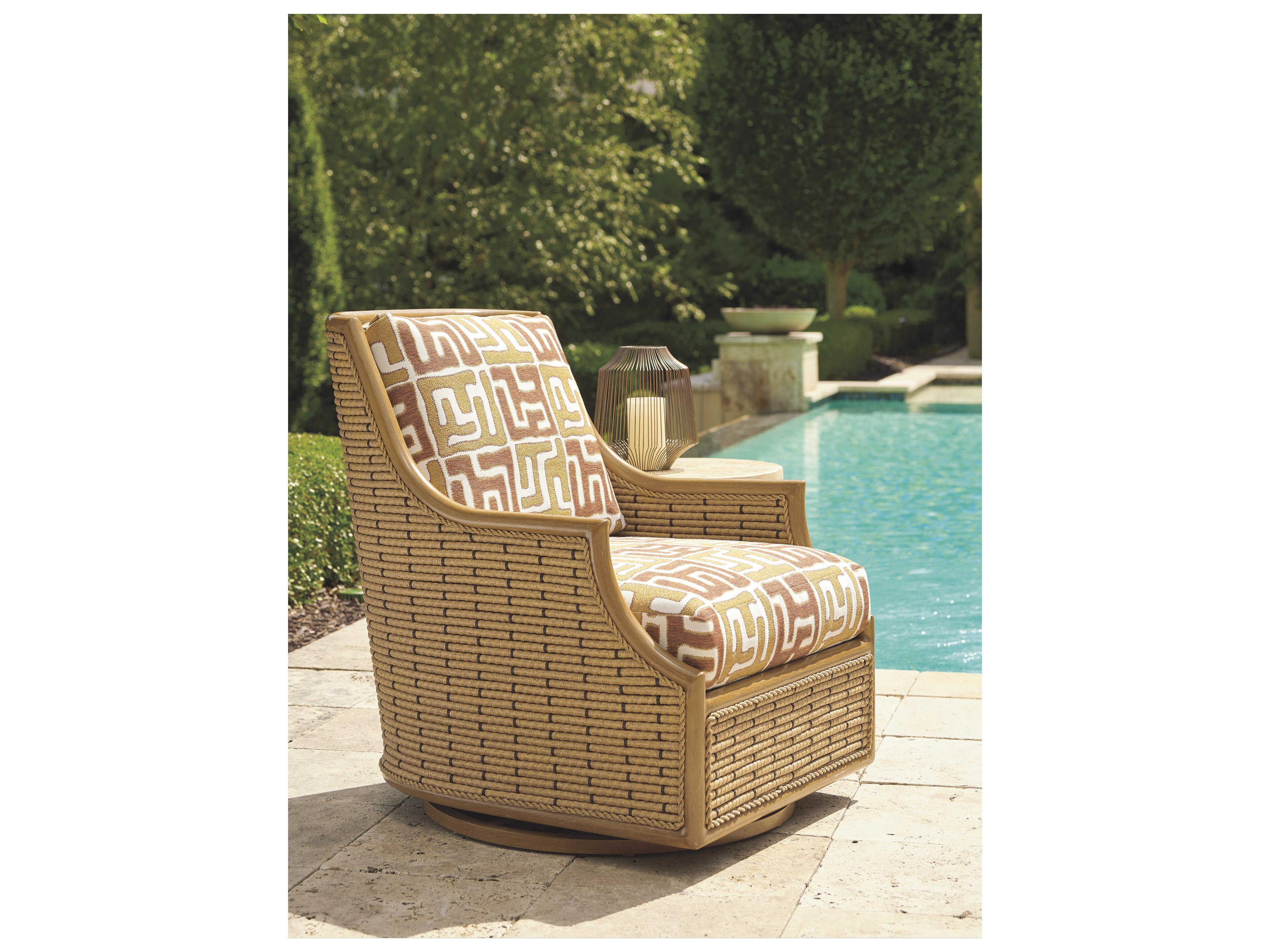 Tommy Bahama Outdoor Los Altos Valley View Wicker Swivel Glider Lounge Chair