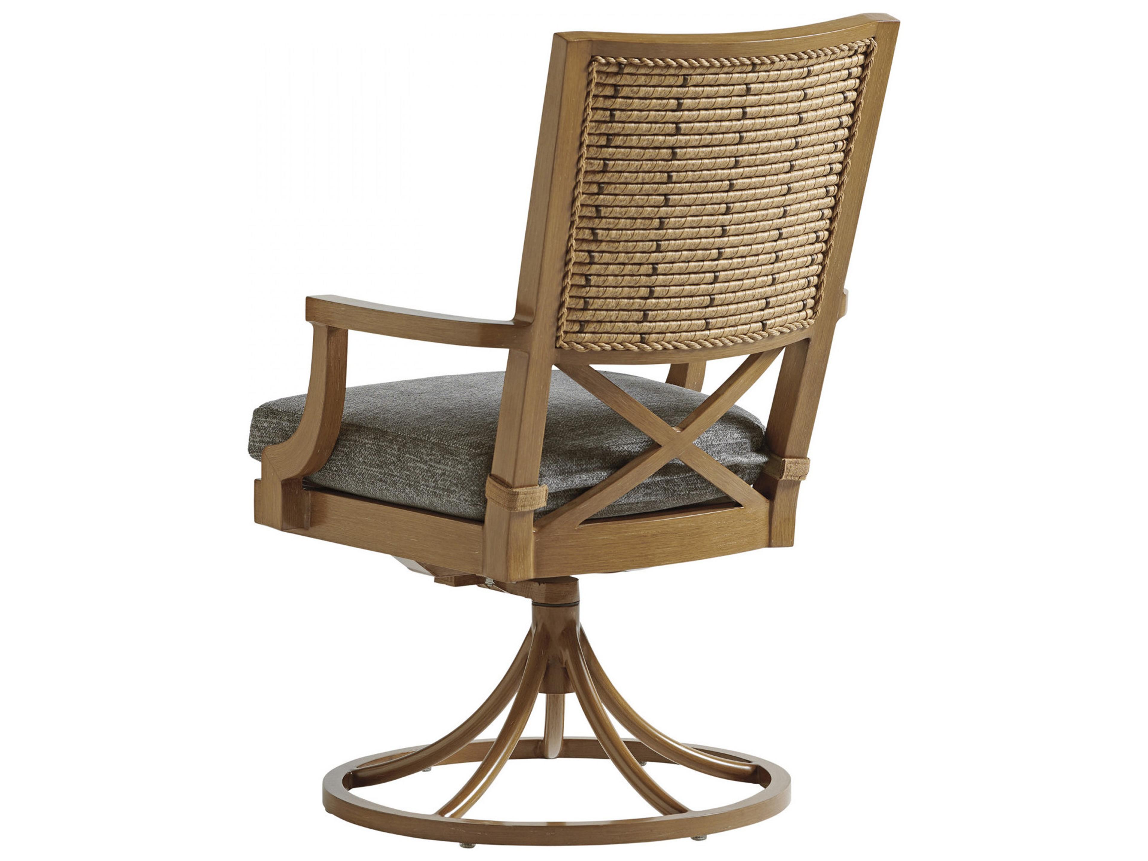 Tommy Bahama Outdoor Los Altos Valley View Aluminum Wicker Swivel Rocker Dining Arm Chair