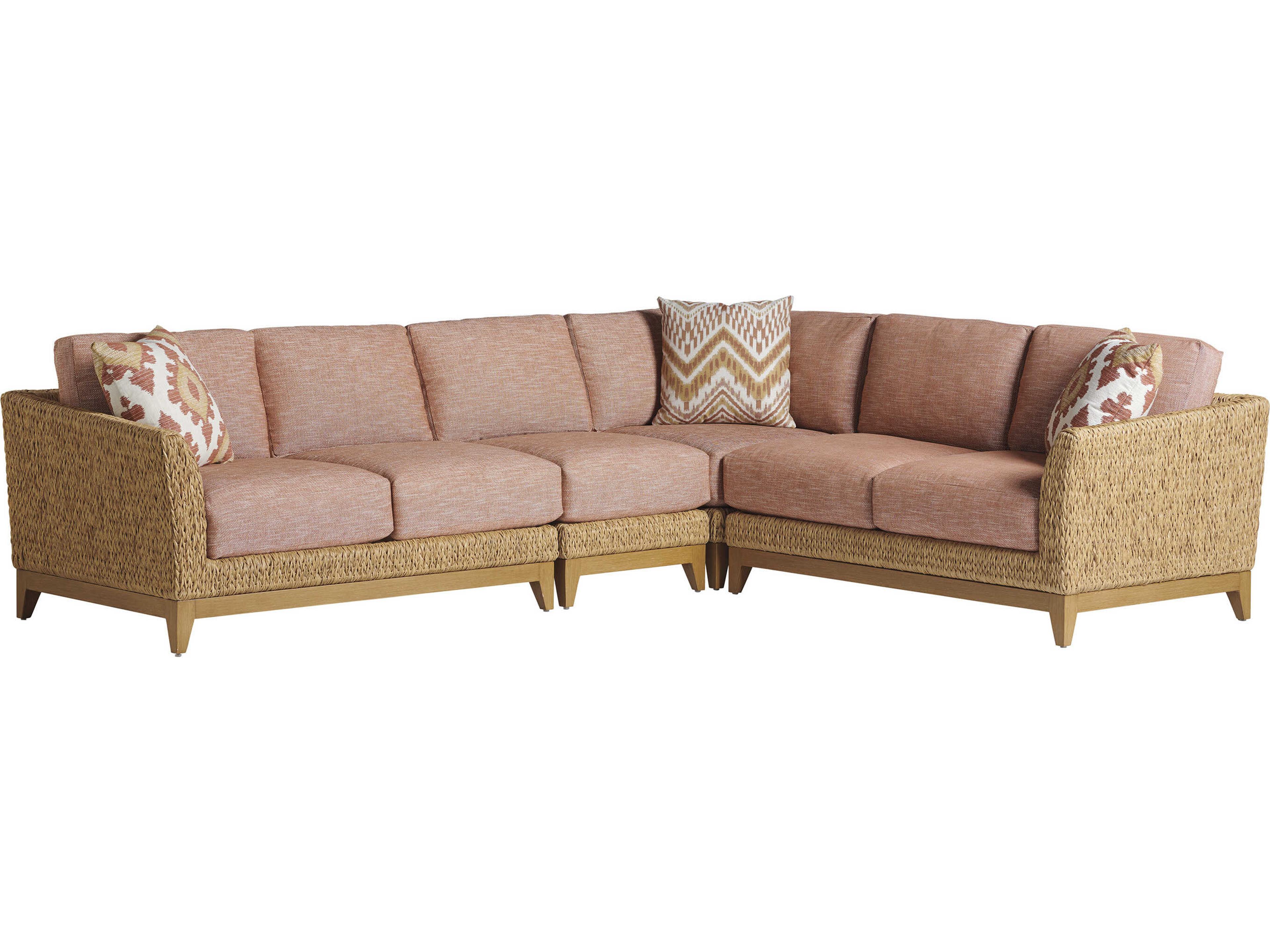 Los Altos Valley View Wicker Sectional Lounge Set