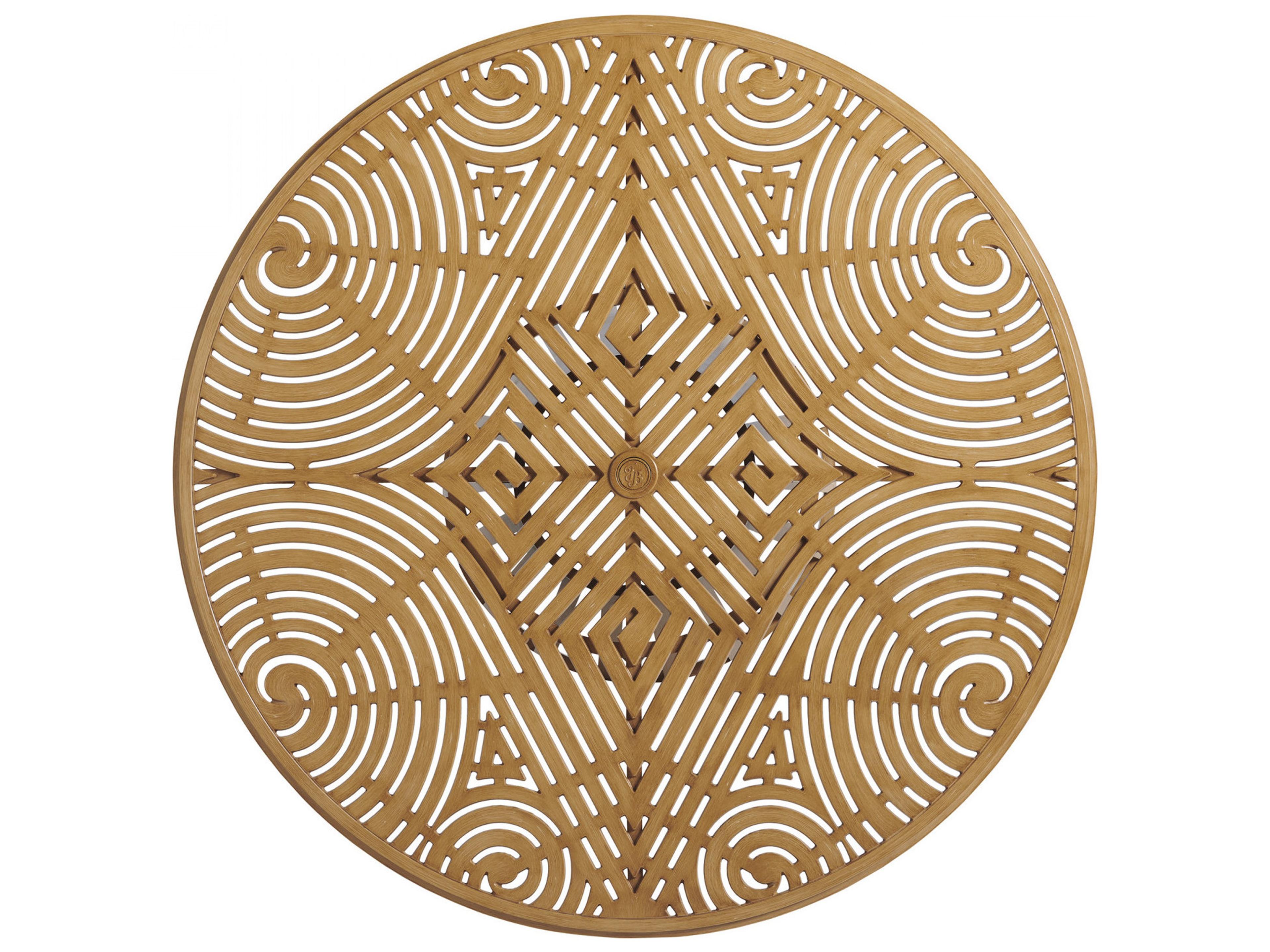 Los Altos Valley View Aluminum Round Dining Table Cast Top with Umbrella Hole