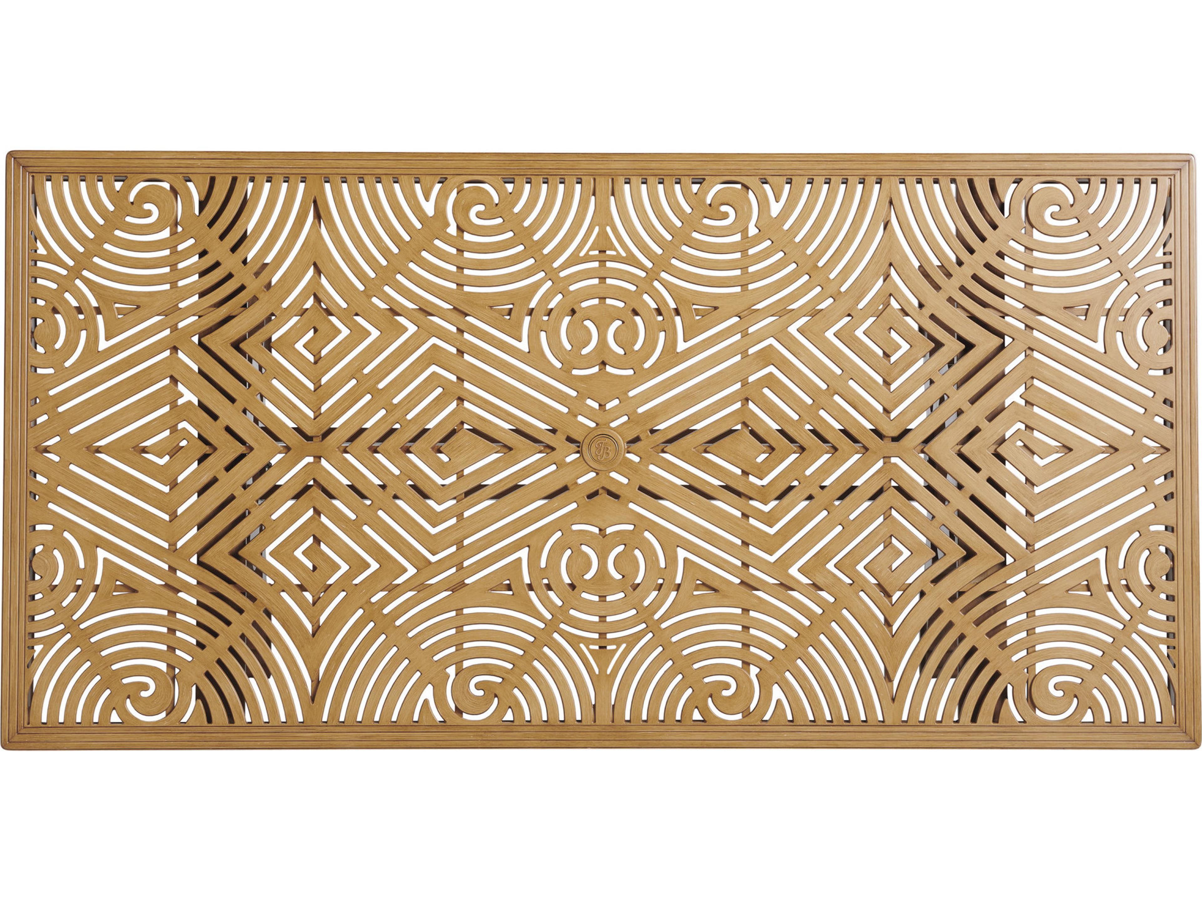 Los Altos Valley View Aluminum Rectangular Dining Table Cast Top with Umbrella Hole