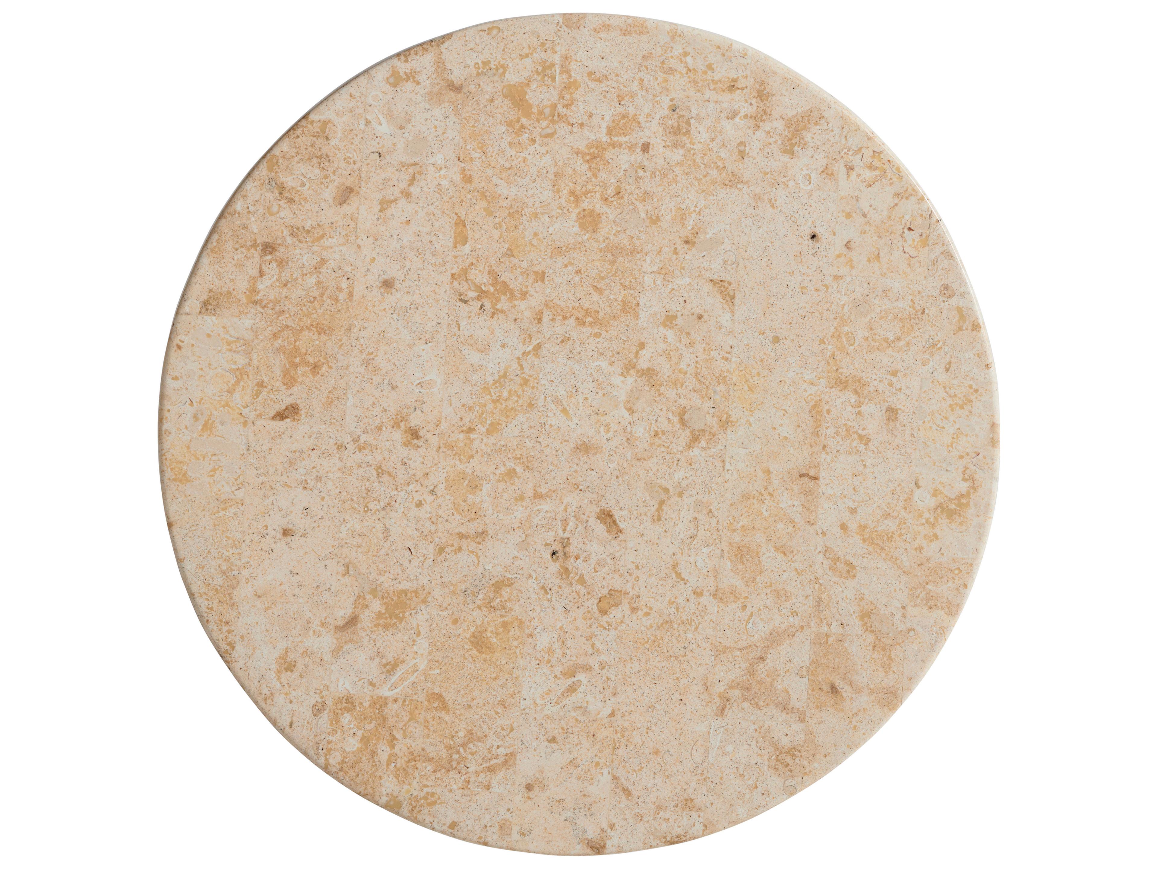 Tommy Bahama Outdoor Los Altos Valley View Aluminum Round Stone Top Side Table