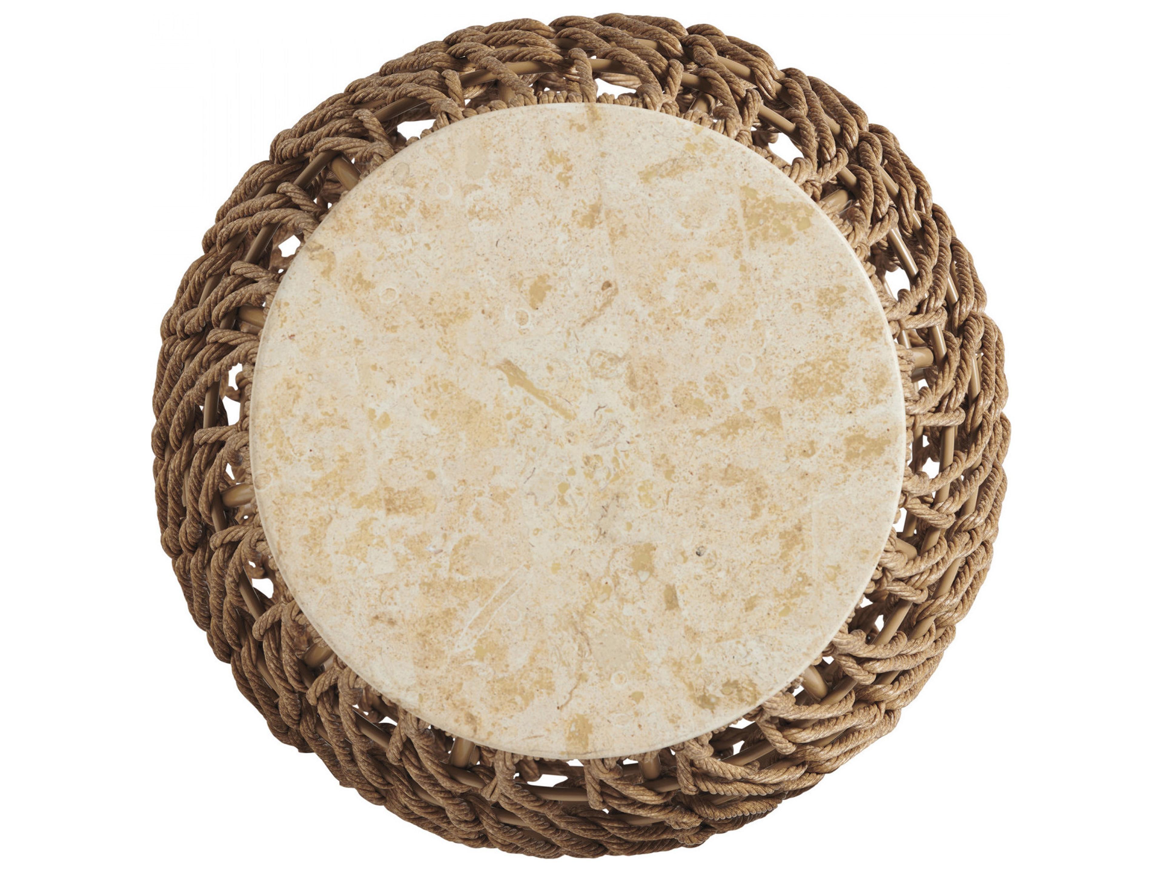 Los Altos Valley View Round End Table Stone Top