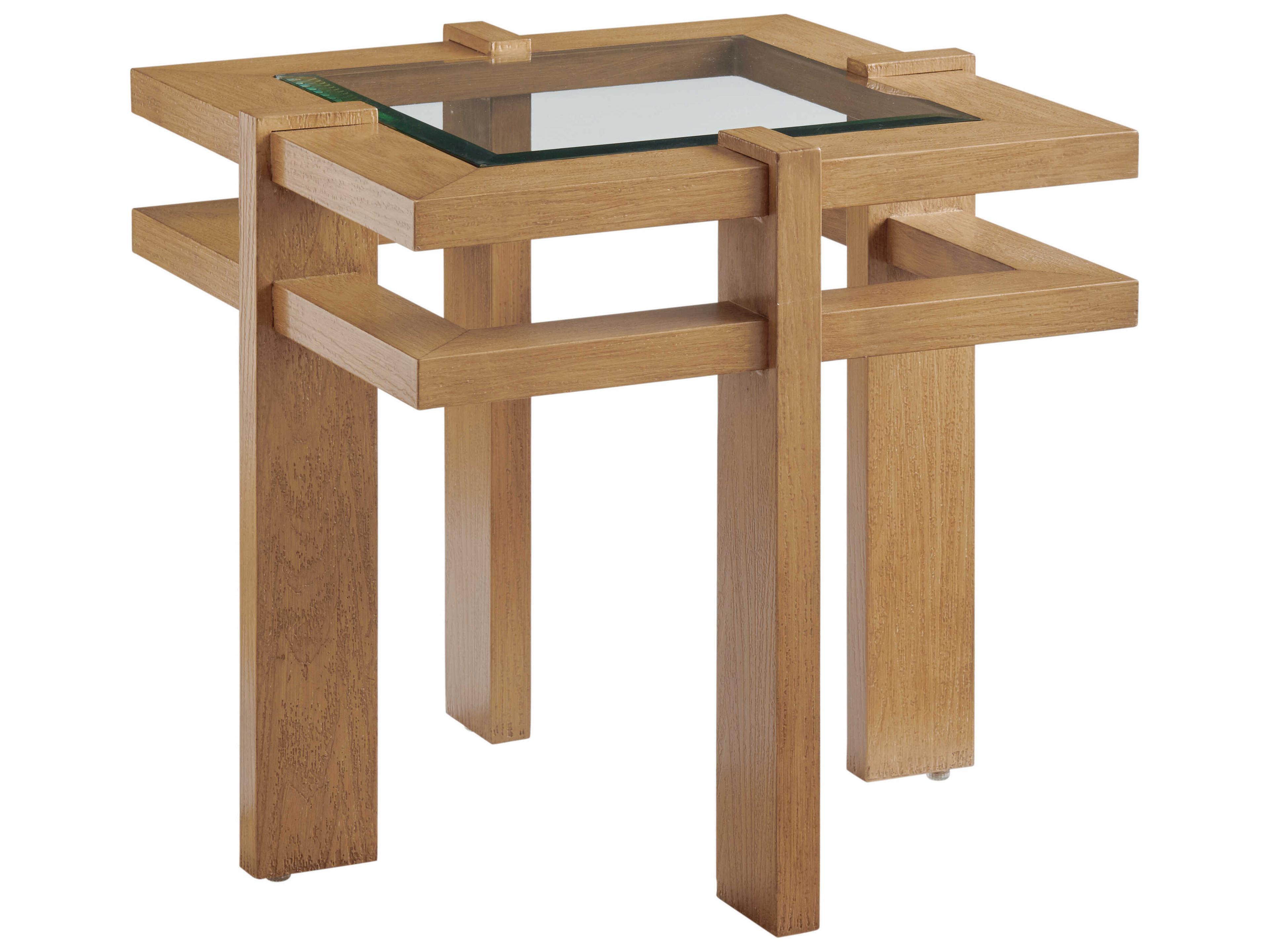 Los Altos Valley View Aluminum Glass Top Square End Table