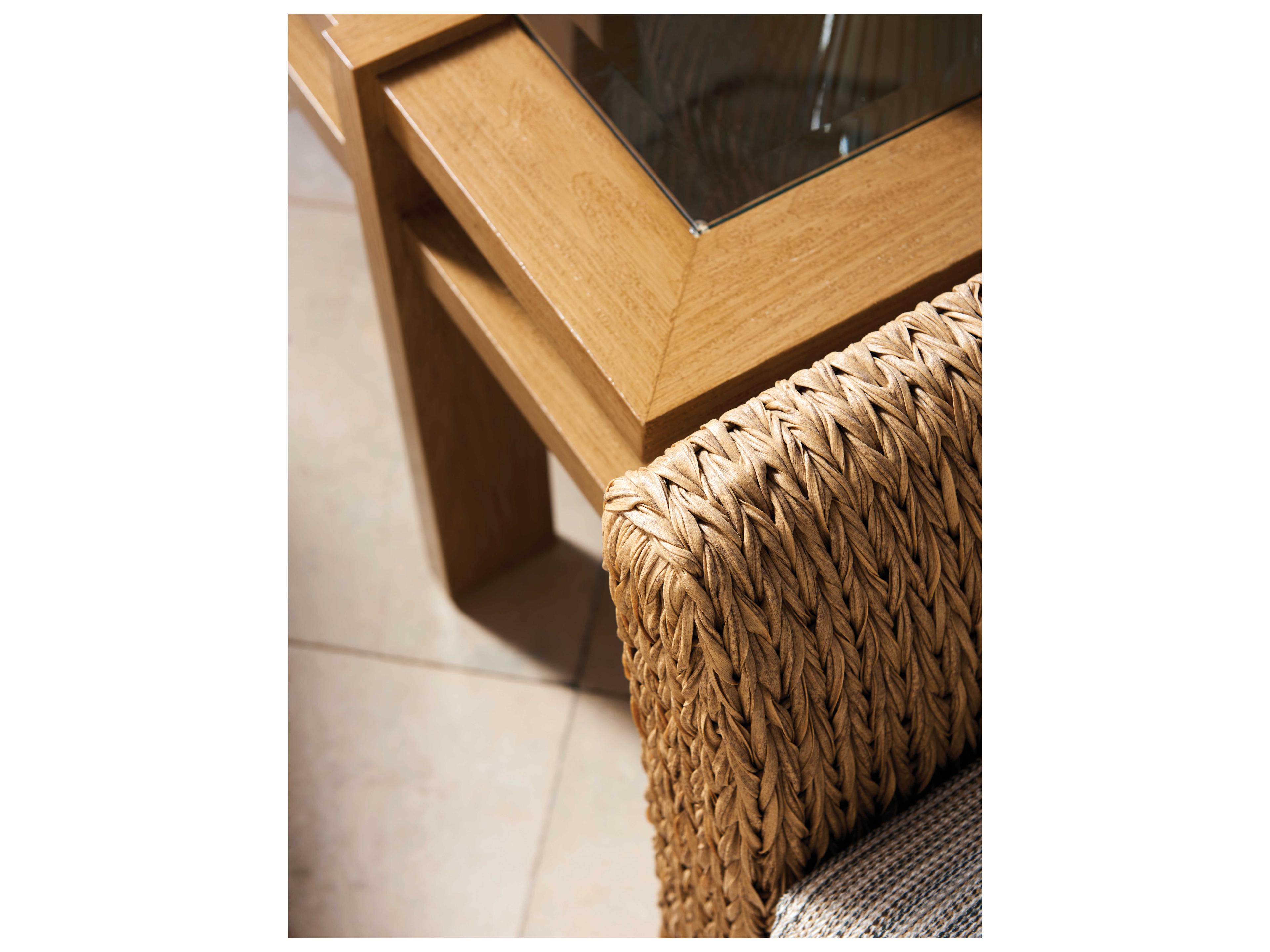 Tommy Bahama Outdoor Los Altos Valley View Aluminum Glass Top Square End Table