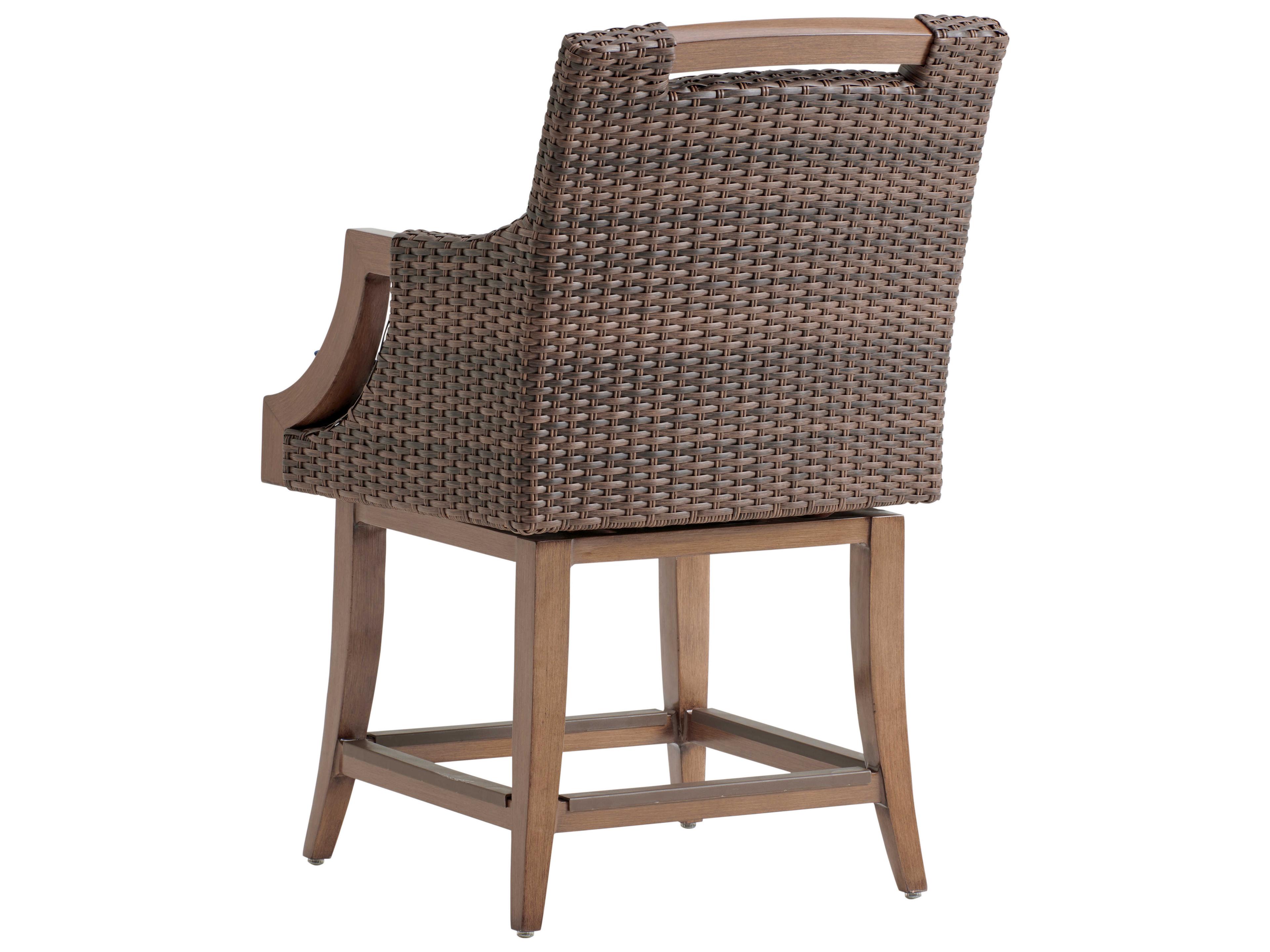 Tommy Bahama Outdoor Harbor Isle Wicker Swivel Counter Stool