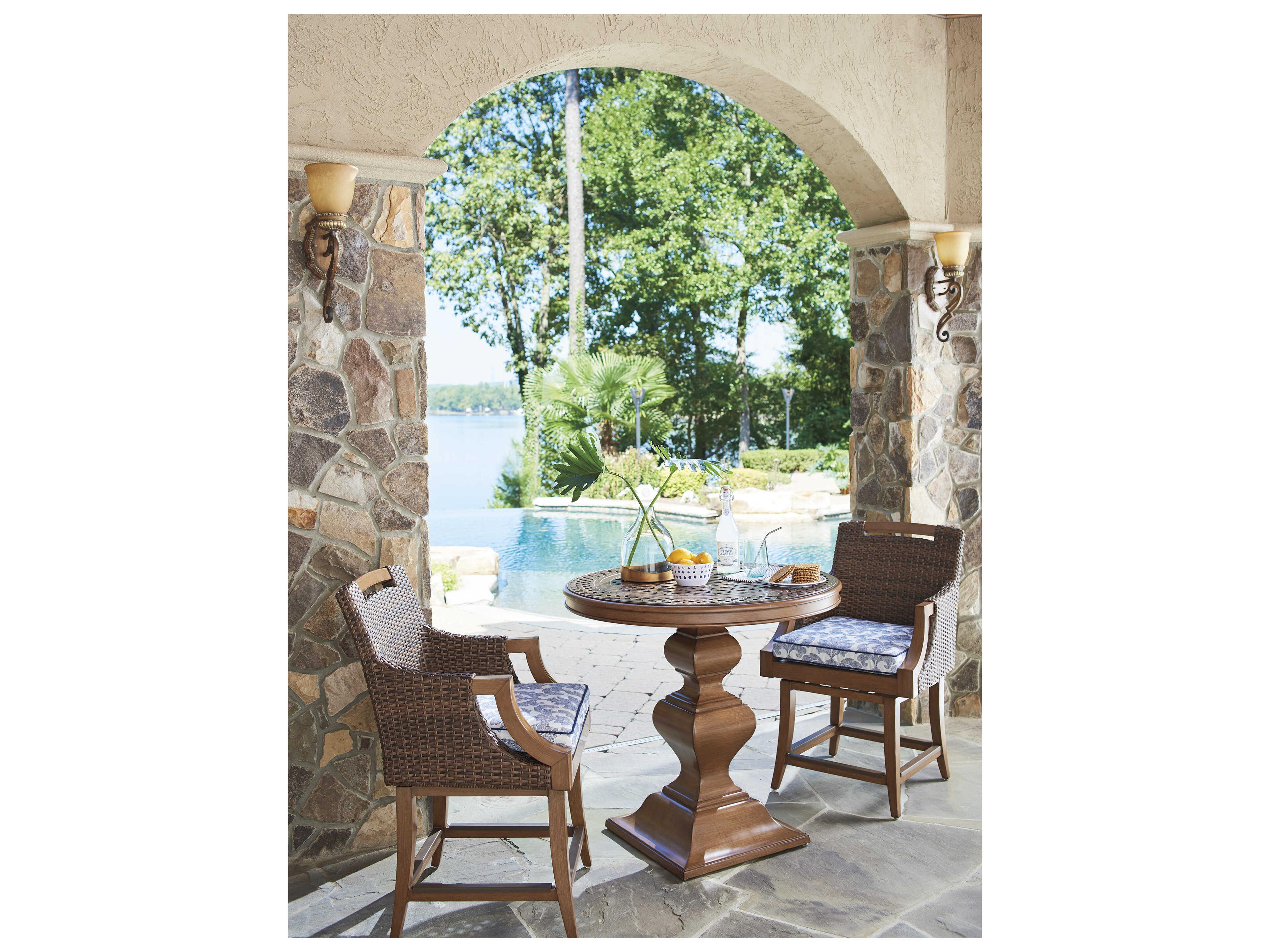 Tommy Bahama Outdoor Harbor Isle Wicker Swivel Counter Stool