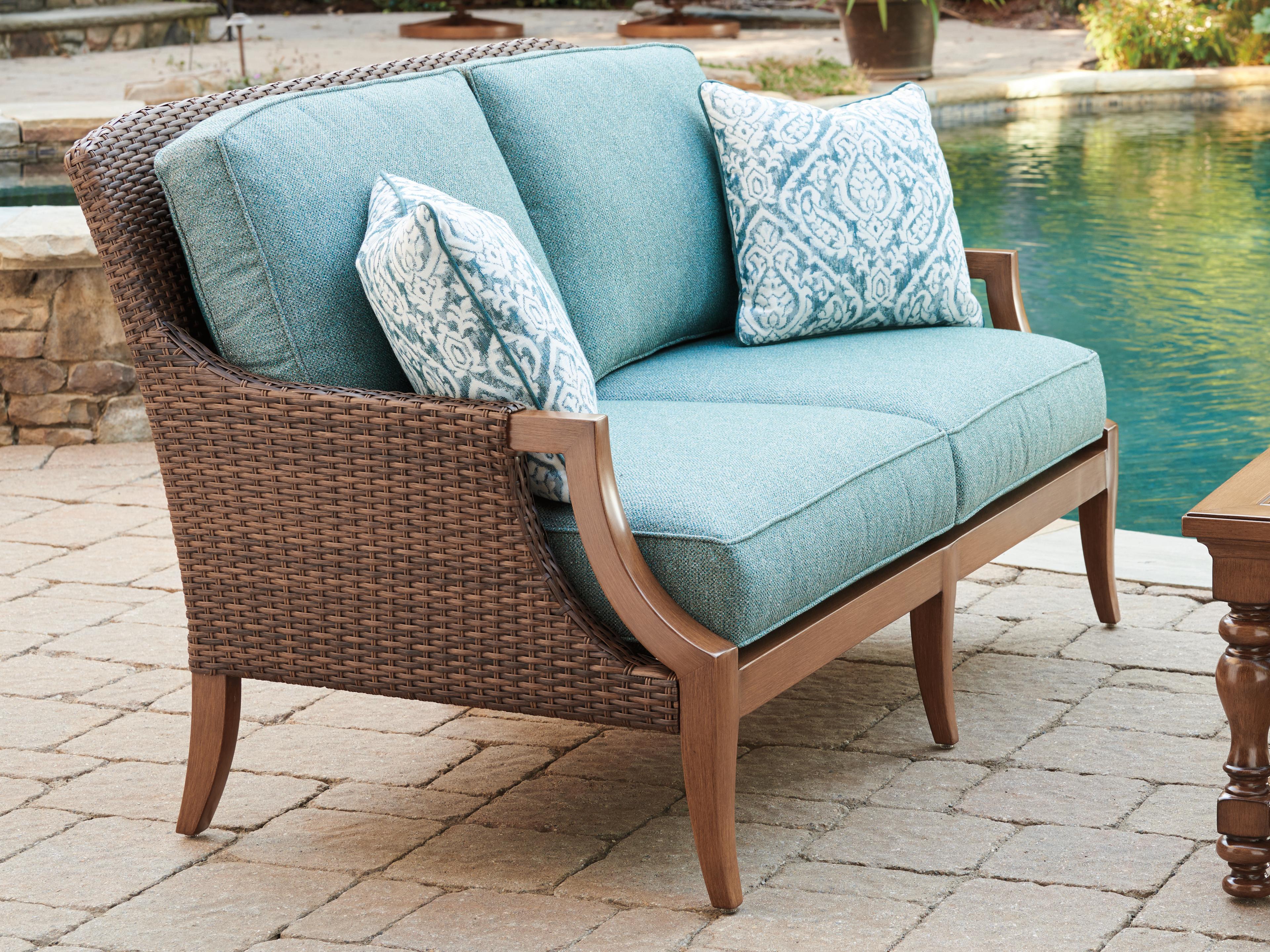 Tommy Bahama Outdoor Harbor Isle Aluminum Wicker Loveseat