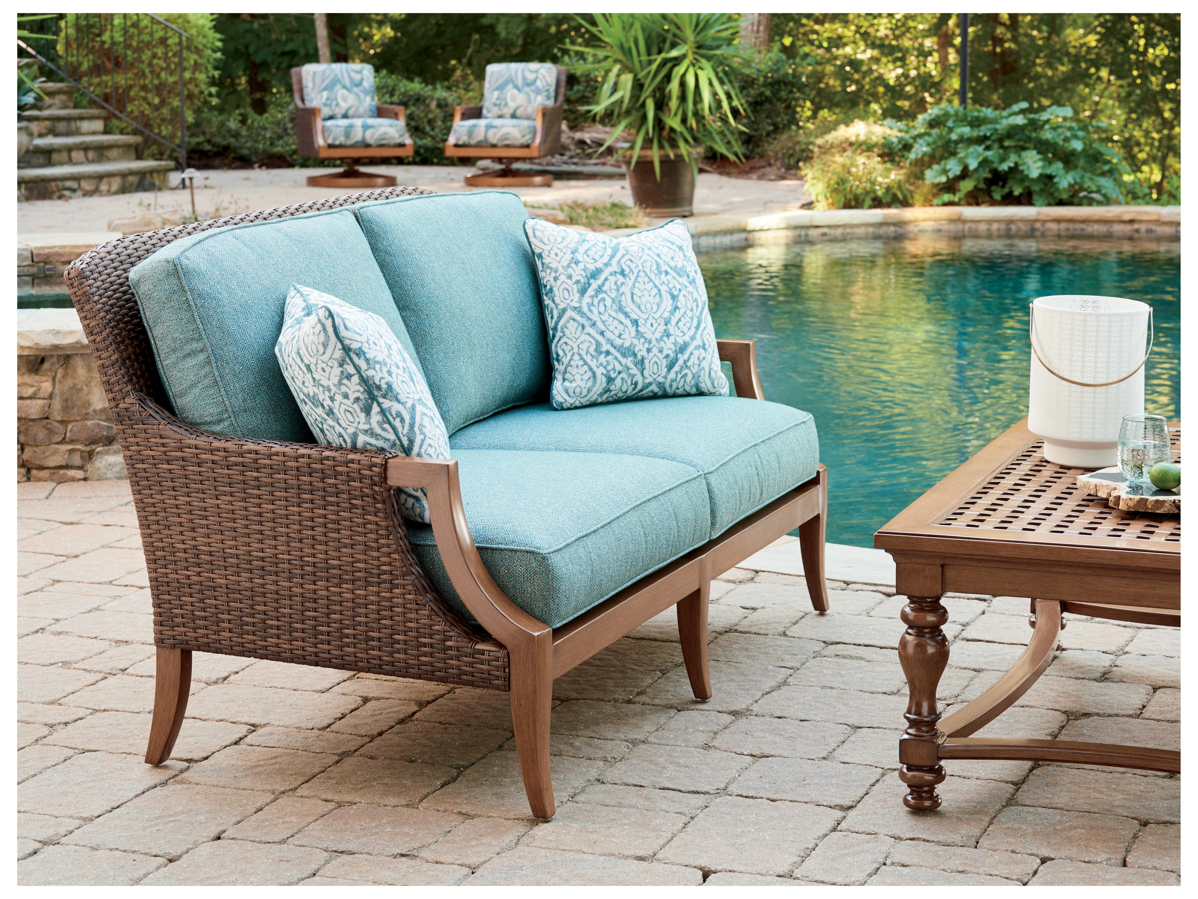 Tommy Bahama Outdoor Harbor Isle Wicker Loveseat