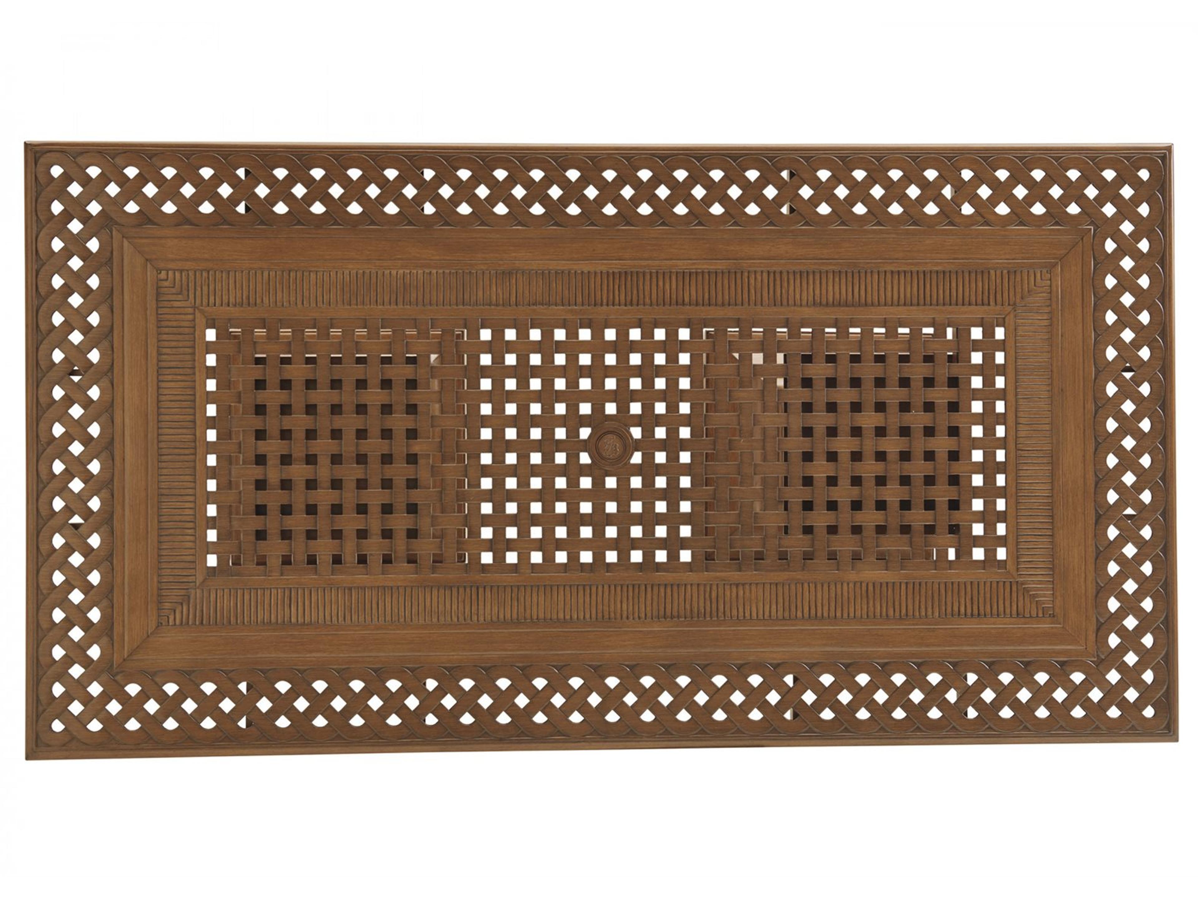 Harbor Isle Aluminum Rectangular Dining Table Top with Umbrella Hole