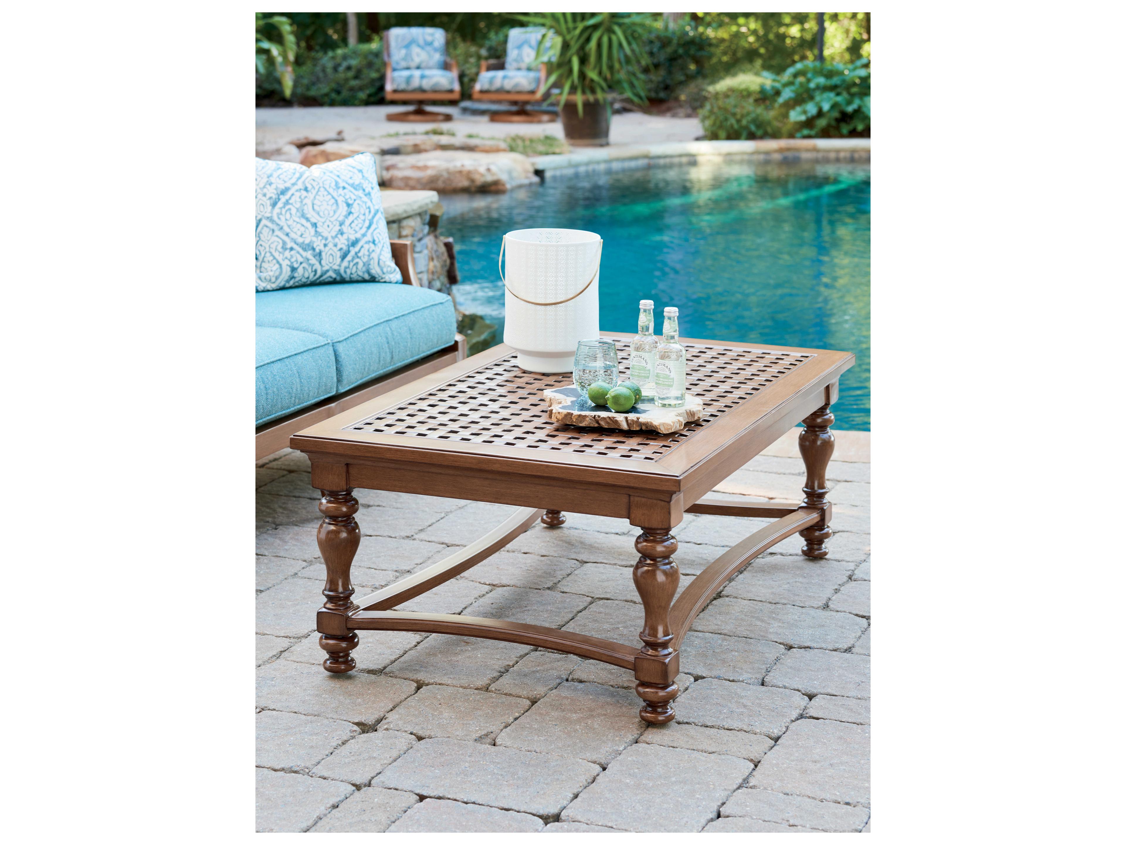 Tommy Bahama Outdoor Harbor Isle Aluminum Rectangular Coffee Table