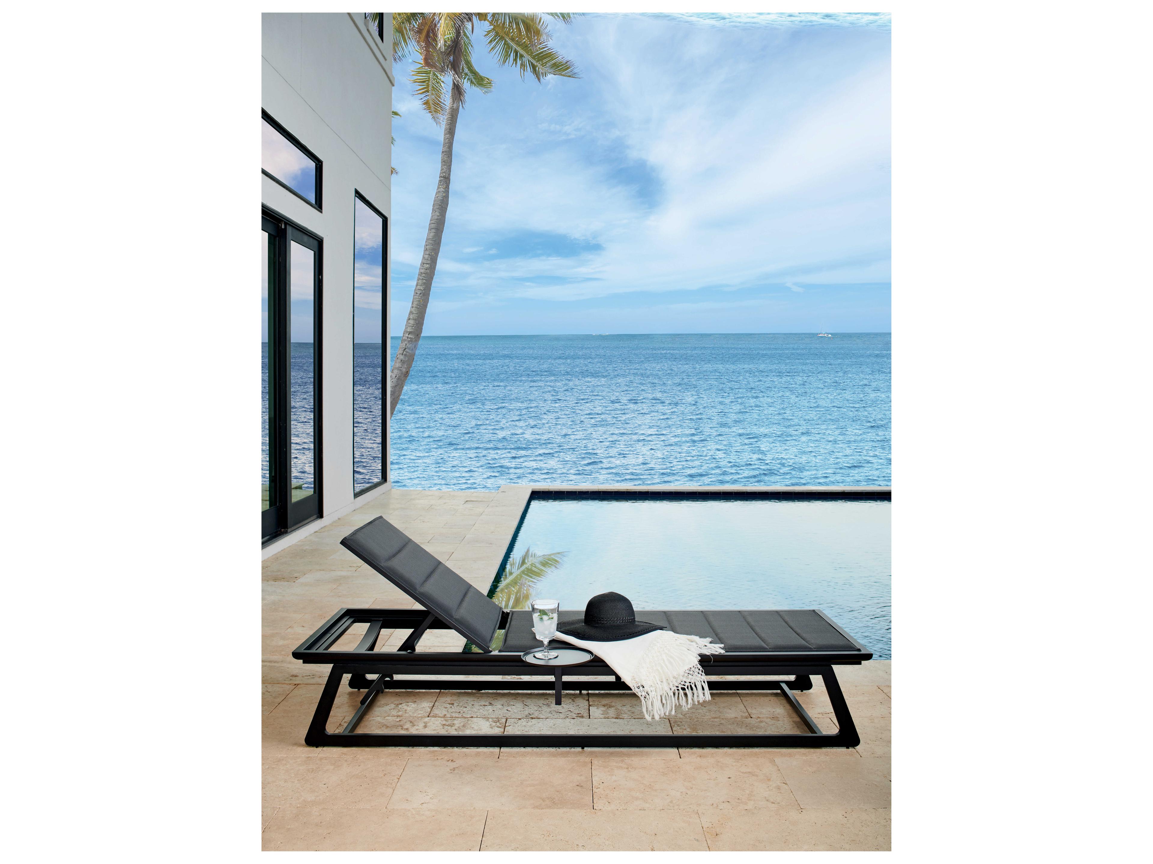 Tommy Bahama Outdoor South Beach Aluminum Dark Graphite Chaise Lounge