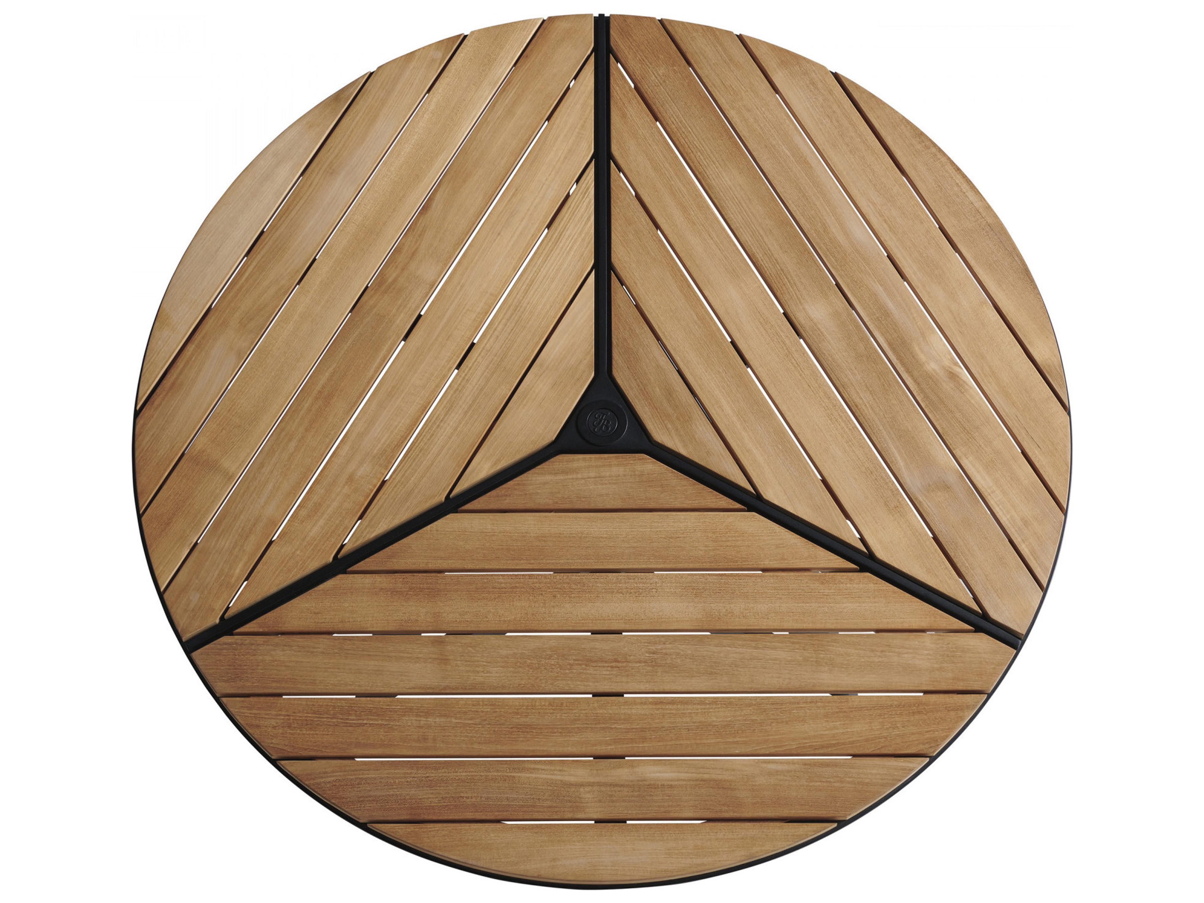 South Beach Teak Round Dining Table Top with Umbrella Hole