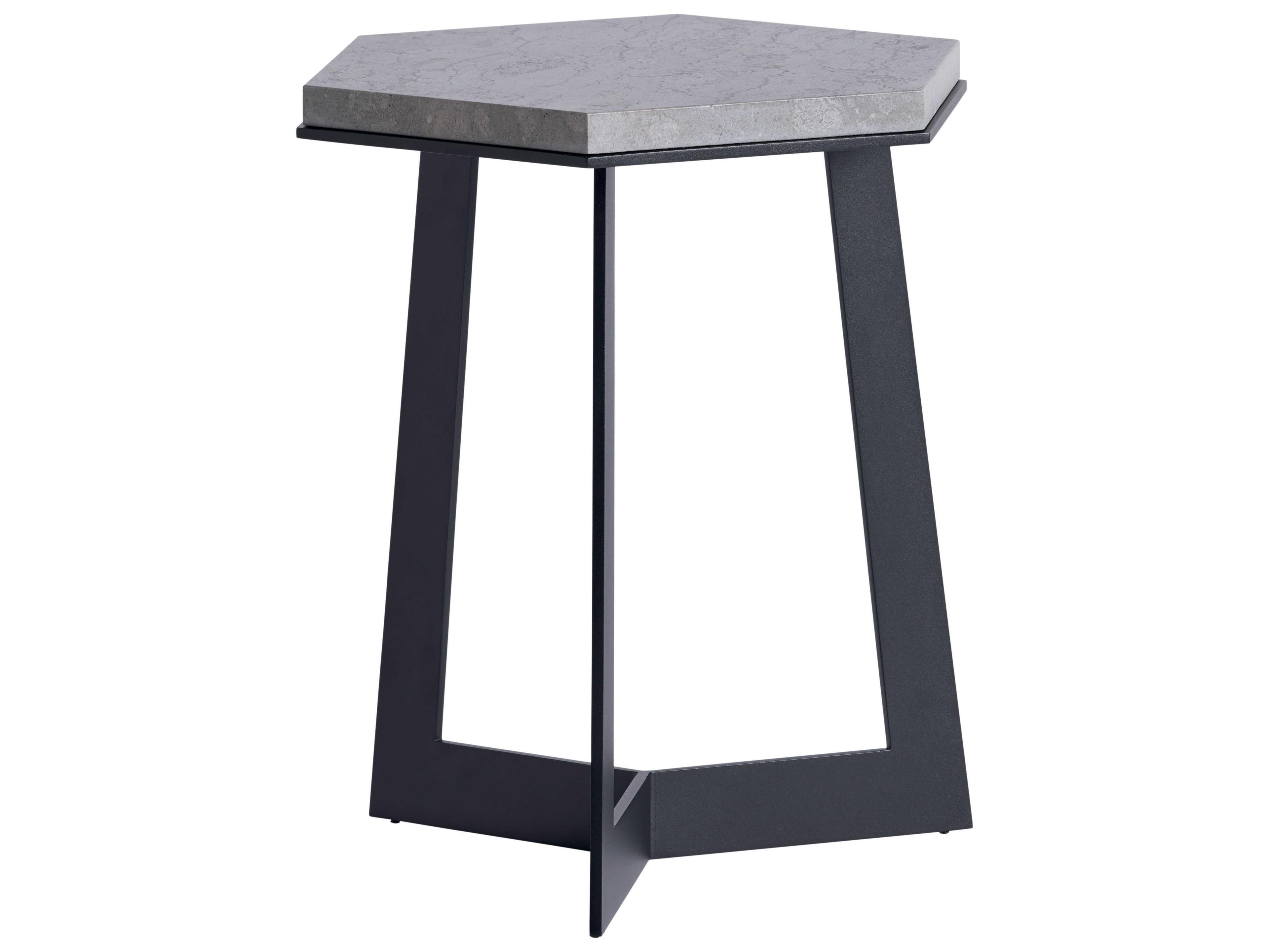 South Beach Aluminum Hexagonal Stone Top Spot Table