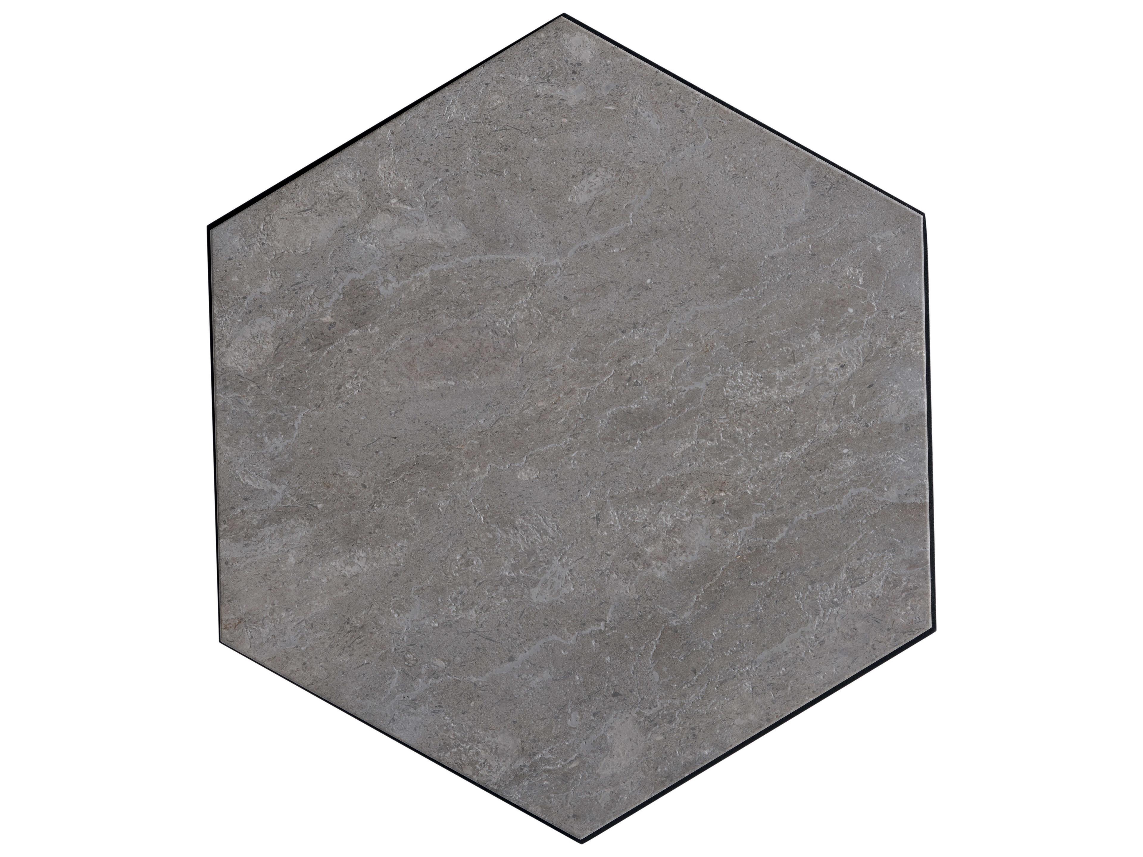 Tommy Bahama Outdoor South Beach Aluminum Hexagonal Stone Top Spot Table