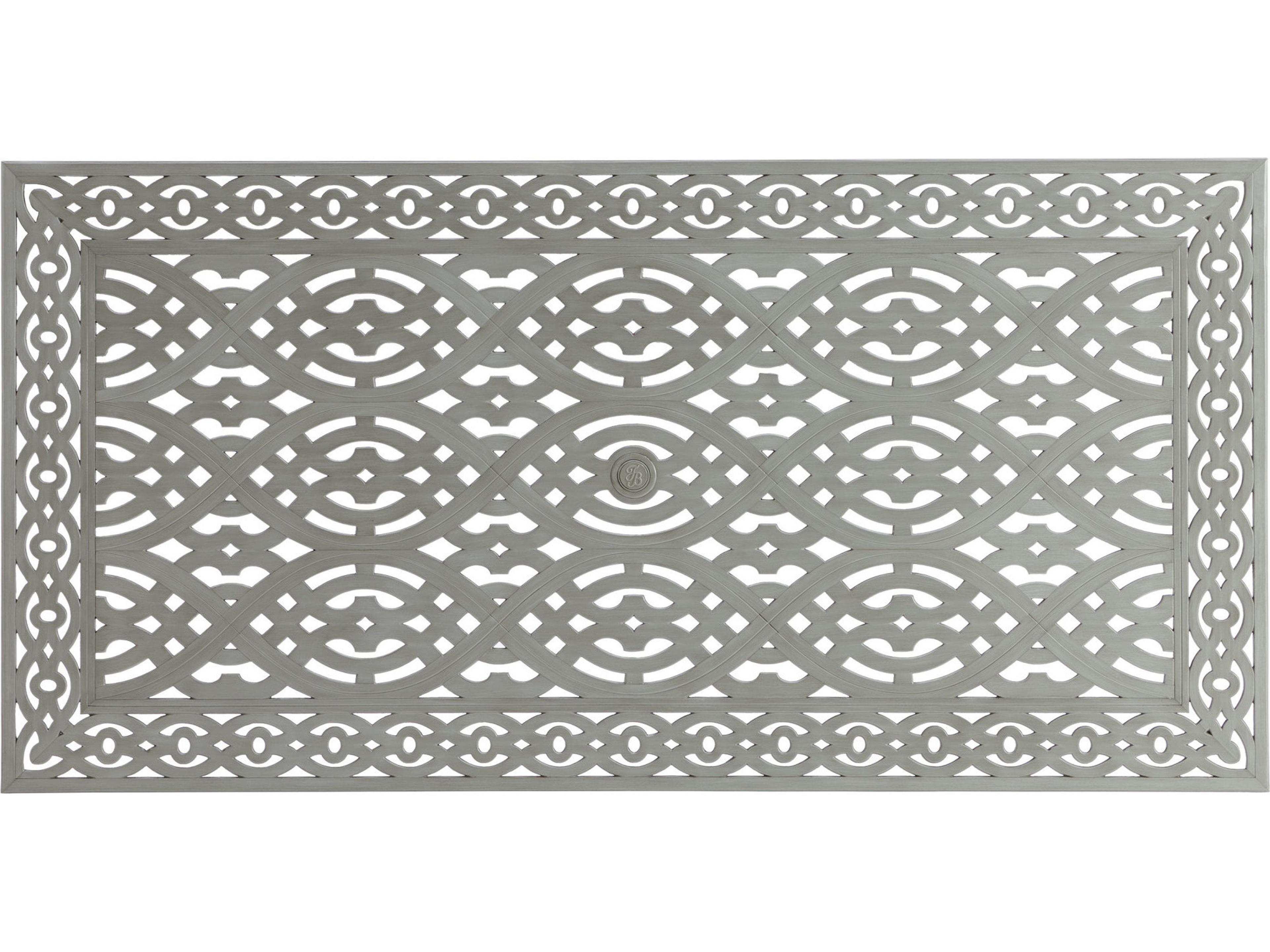 Silver Sands Aluminum Rectangular Dining Table Top with Umbrella Hole