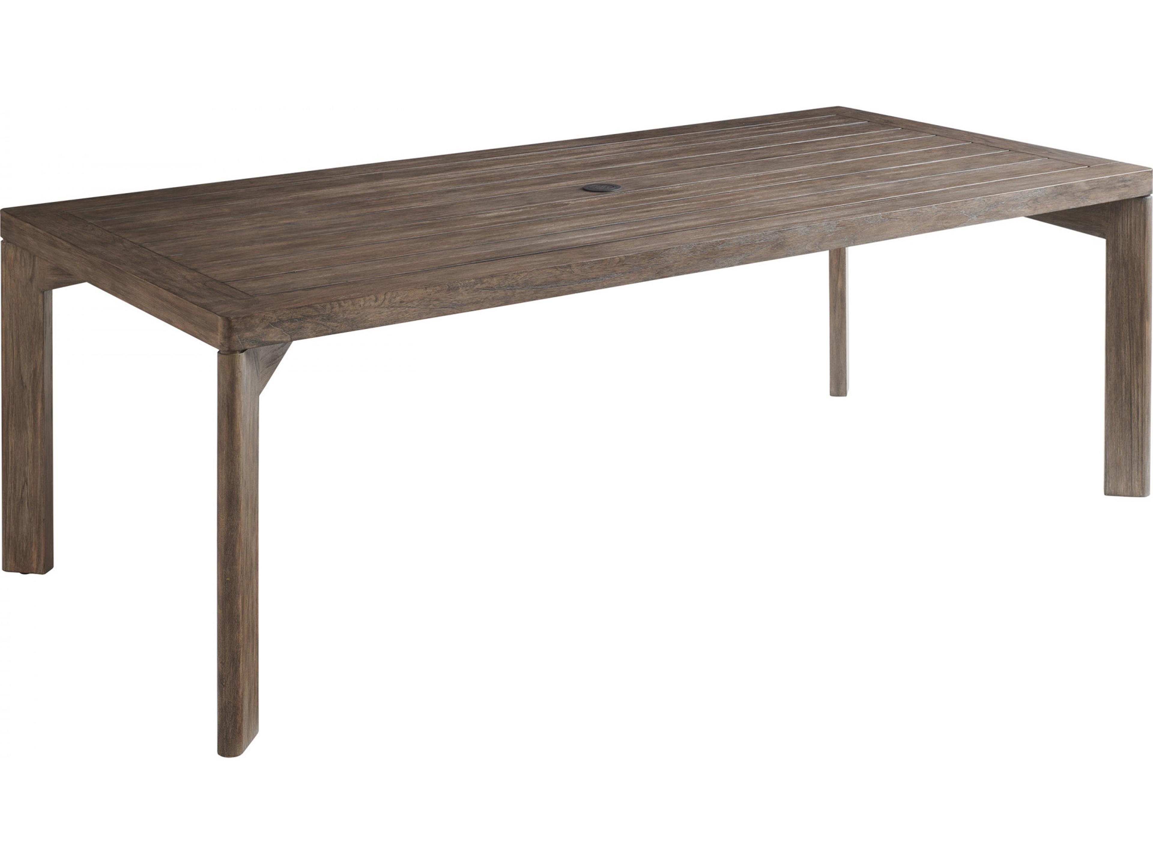 La Jolla Teak Rectangular Dining Table with Umbrella Hole