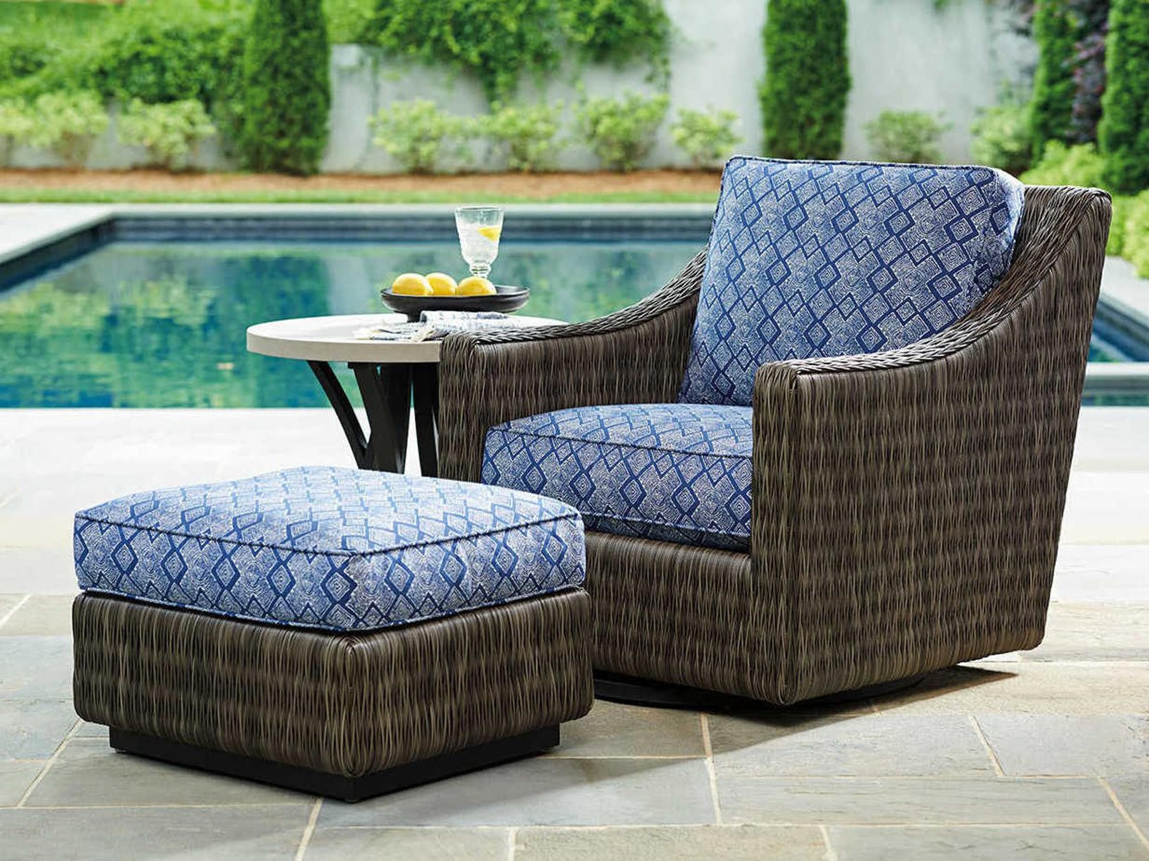 Cypress Point Ocean Terrace Aluminum Wicker Cushion Lounge Set