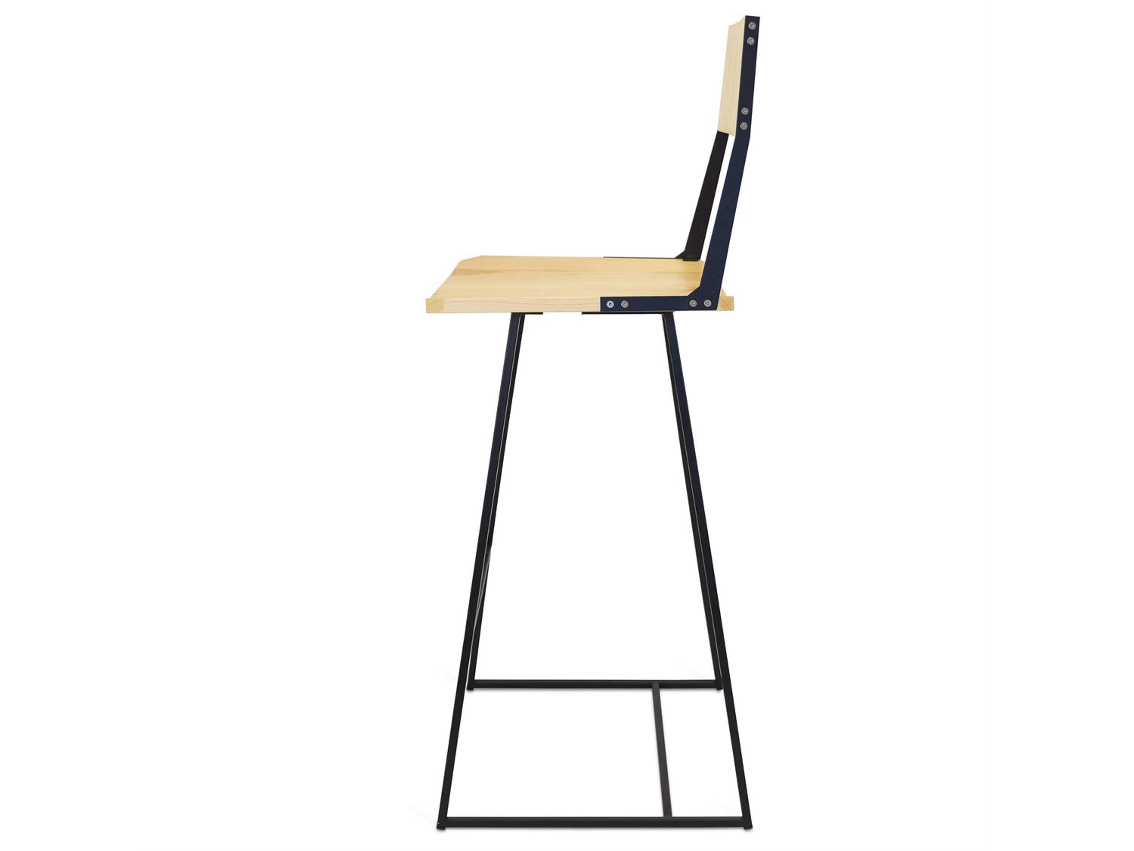 Tronk Design Clarke Collection Maple Wood Black Bar Stool
