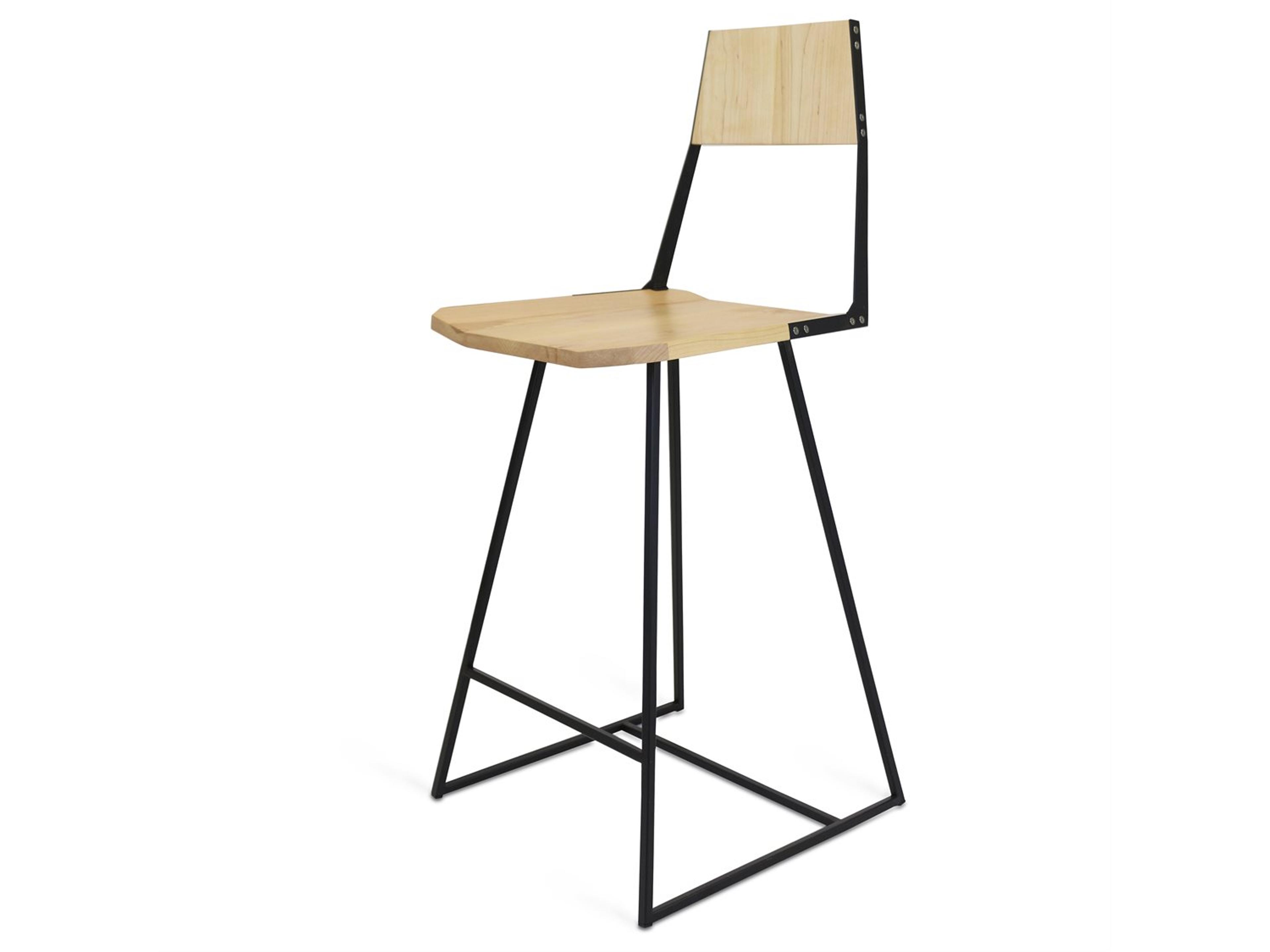 Clarke Collection Maple Wood Black Counter Stool