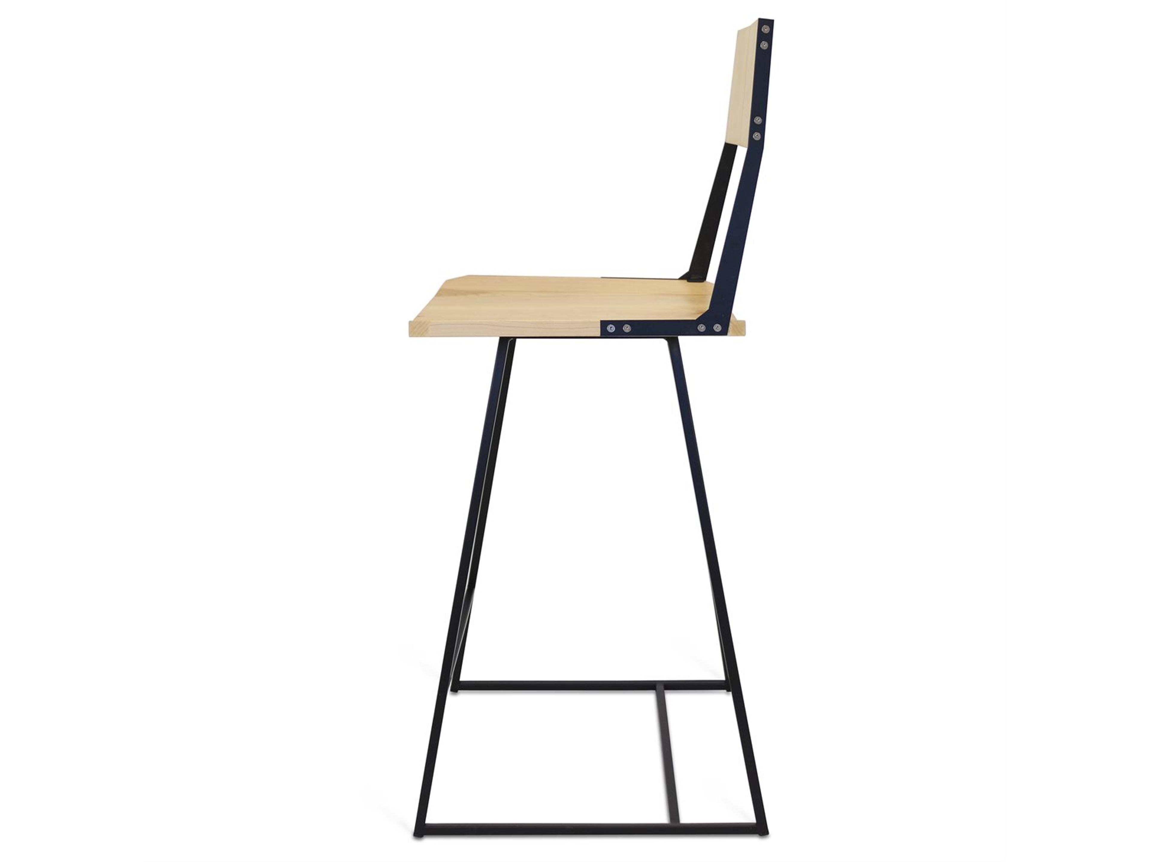 Tronk Design Clarke Collection Maple Wood Black Counter Stool