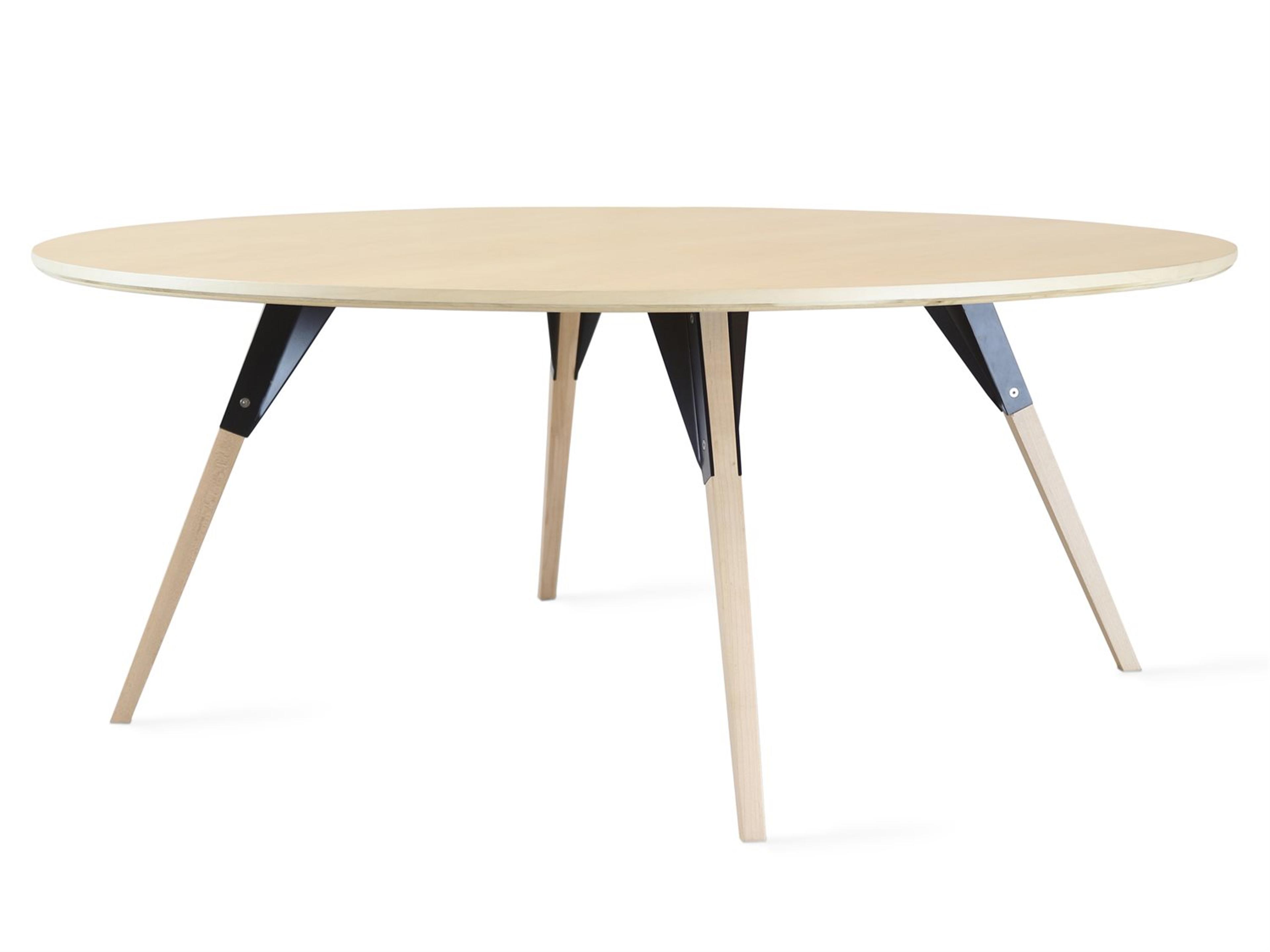 Tronk Design Clarke Collection Round Wood Black Coffee Table
