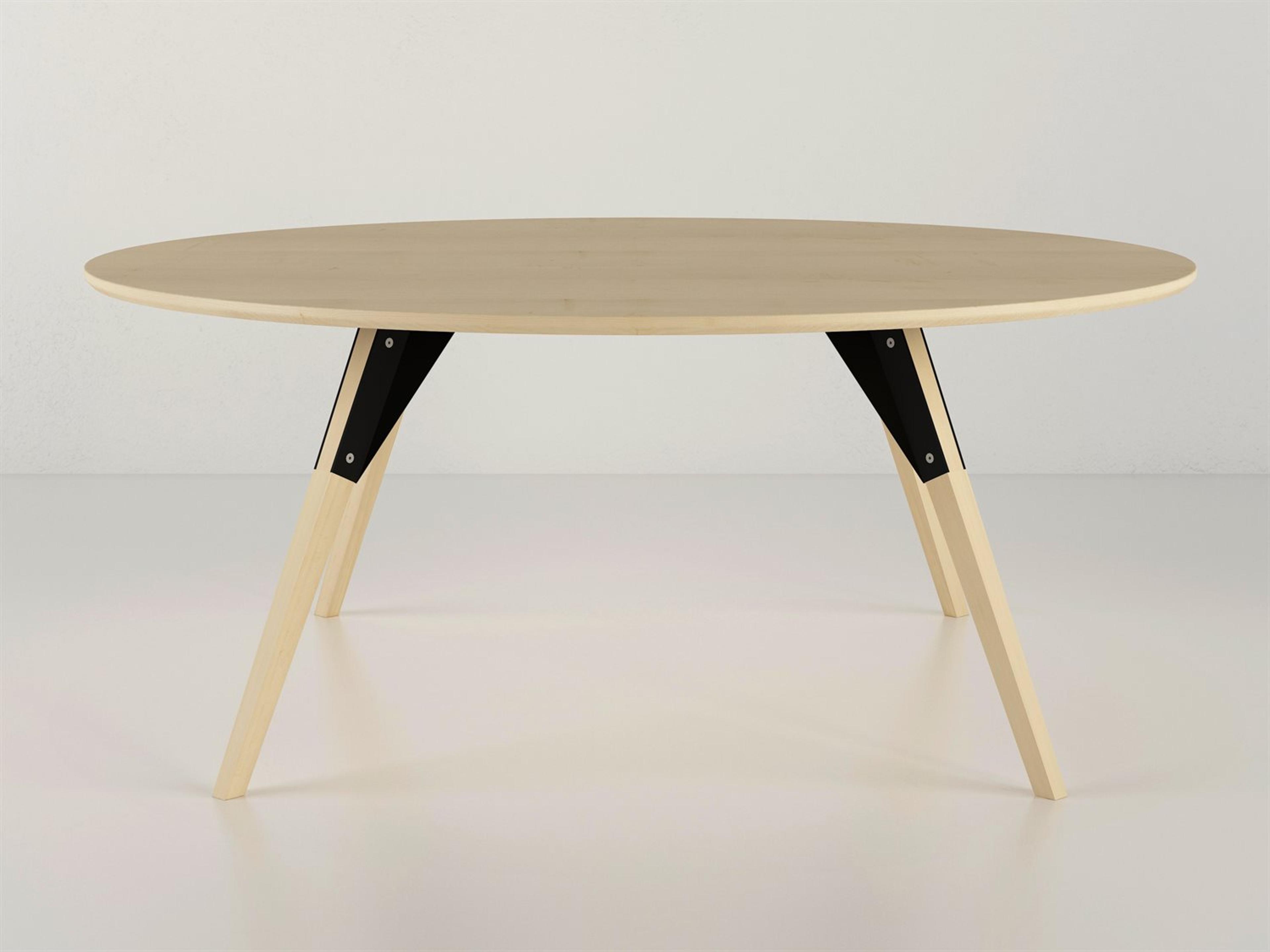 Tronk Design Clarke Collection Round Wood Black Coffee Table