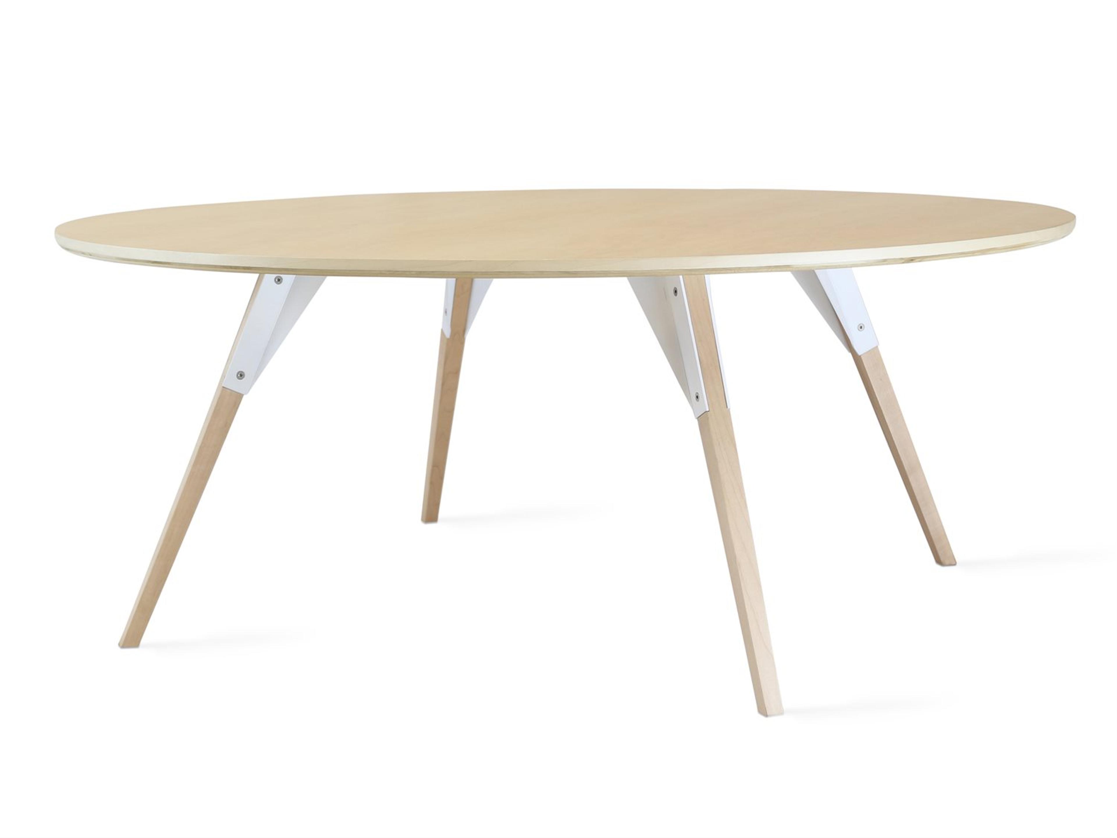 Tronk Design Clarke Collection Round Wood White Coffee Table