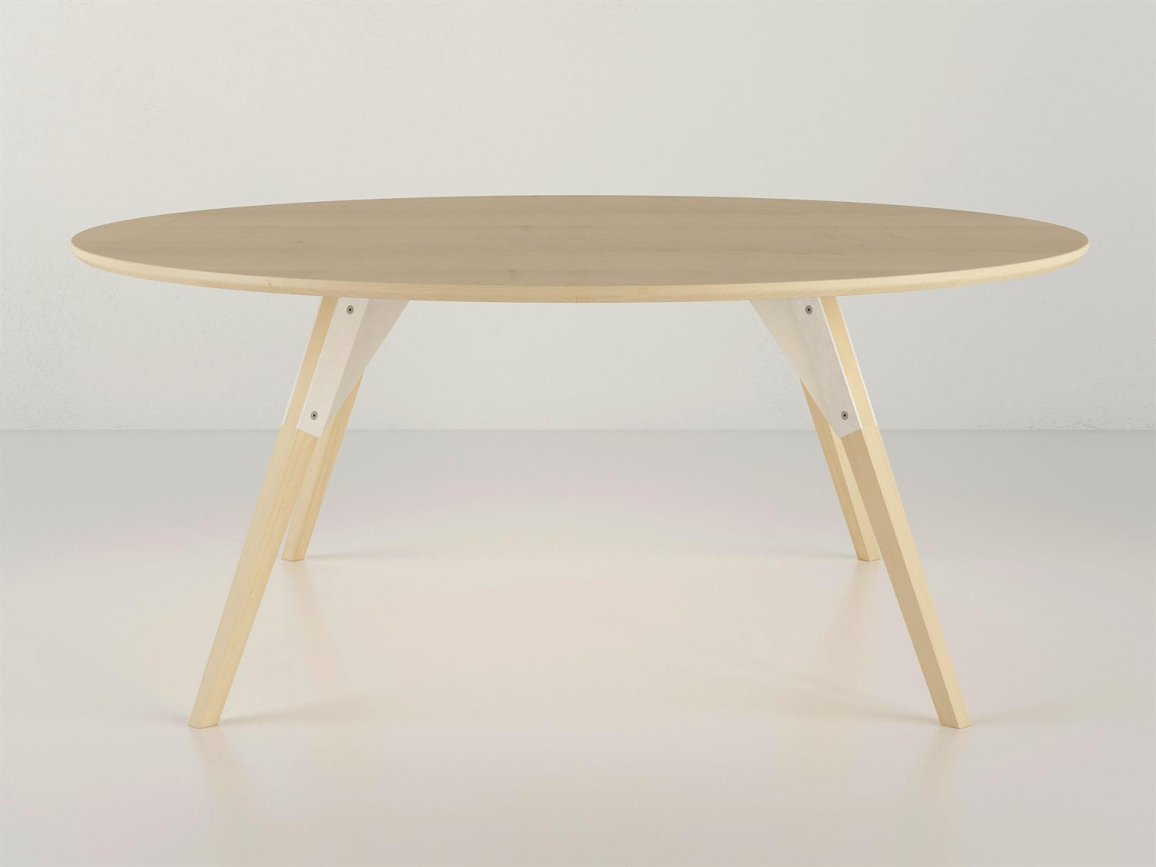 Tronk Design Clarke Collection Round Wood White Coffee Table