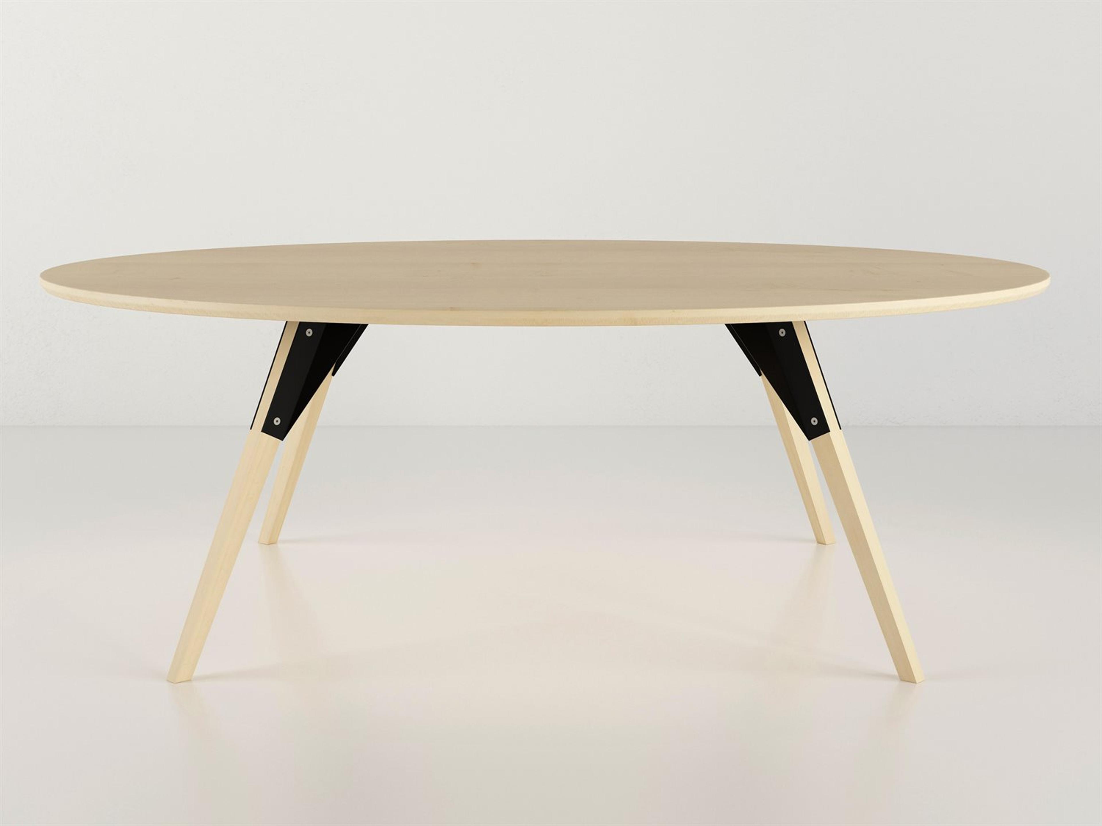 Tronk Design Clarke Collection Oval Wood Black Coffee Table