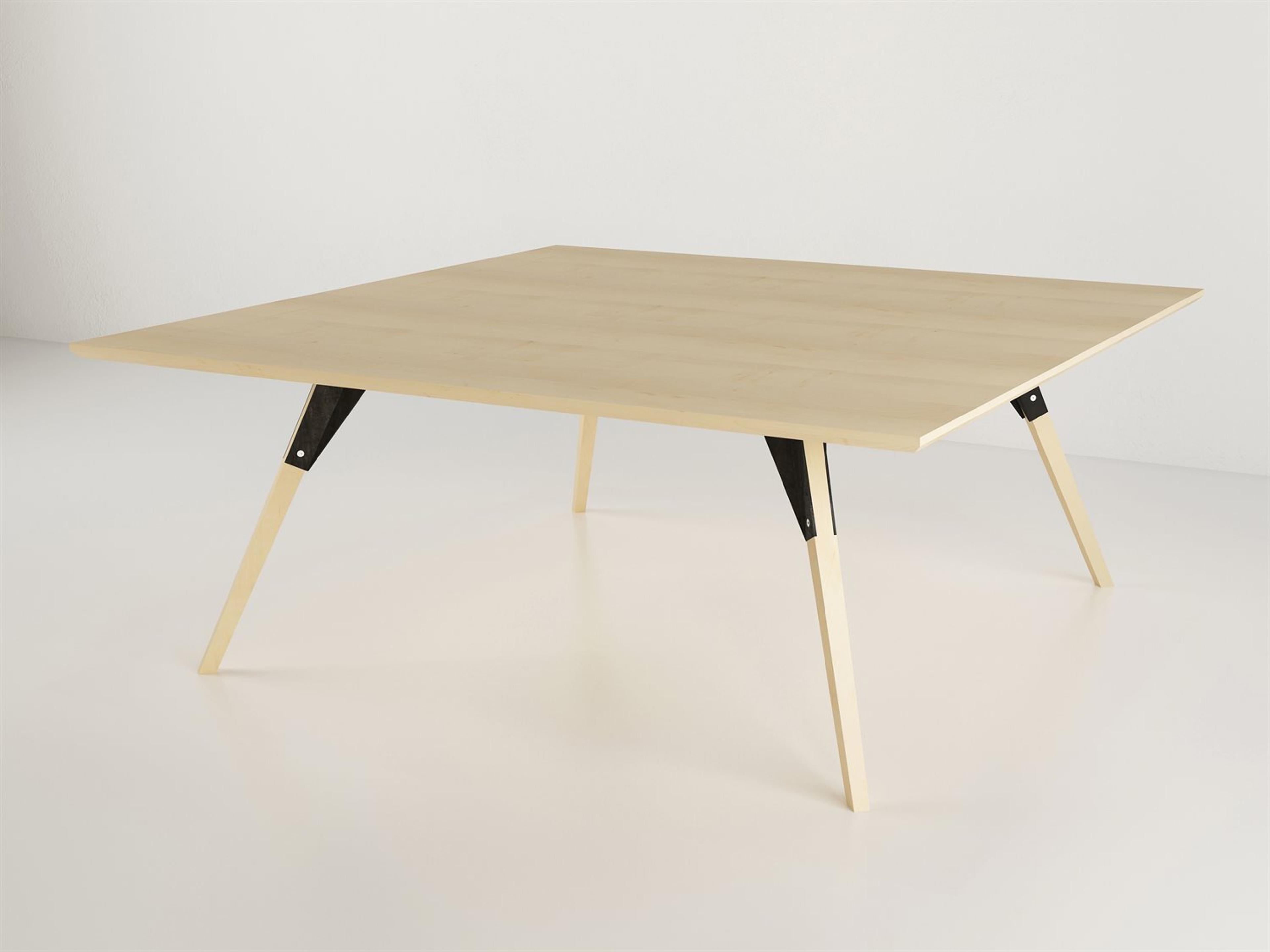 Tronk Design Clarke Collection Square Wood Black Coffee Table