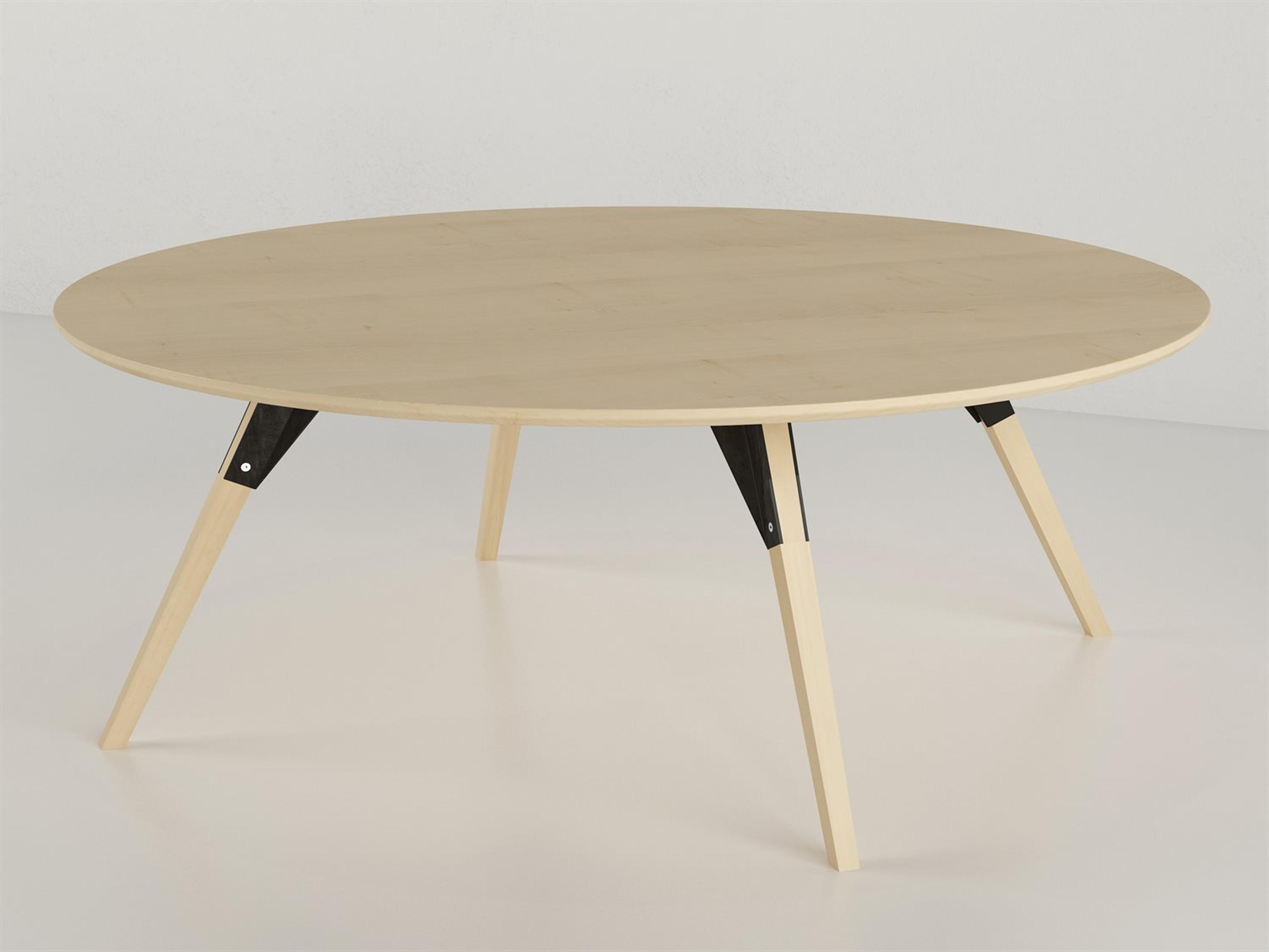 Tronk Design Clarke Collection Round Wood Black Coffee Table