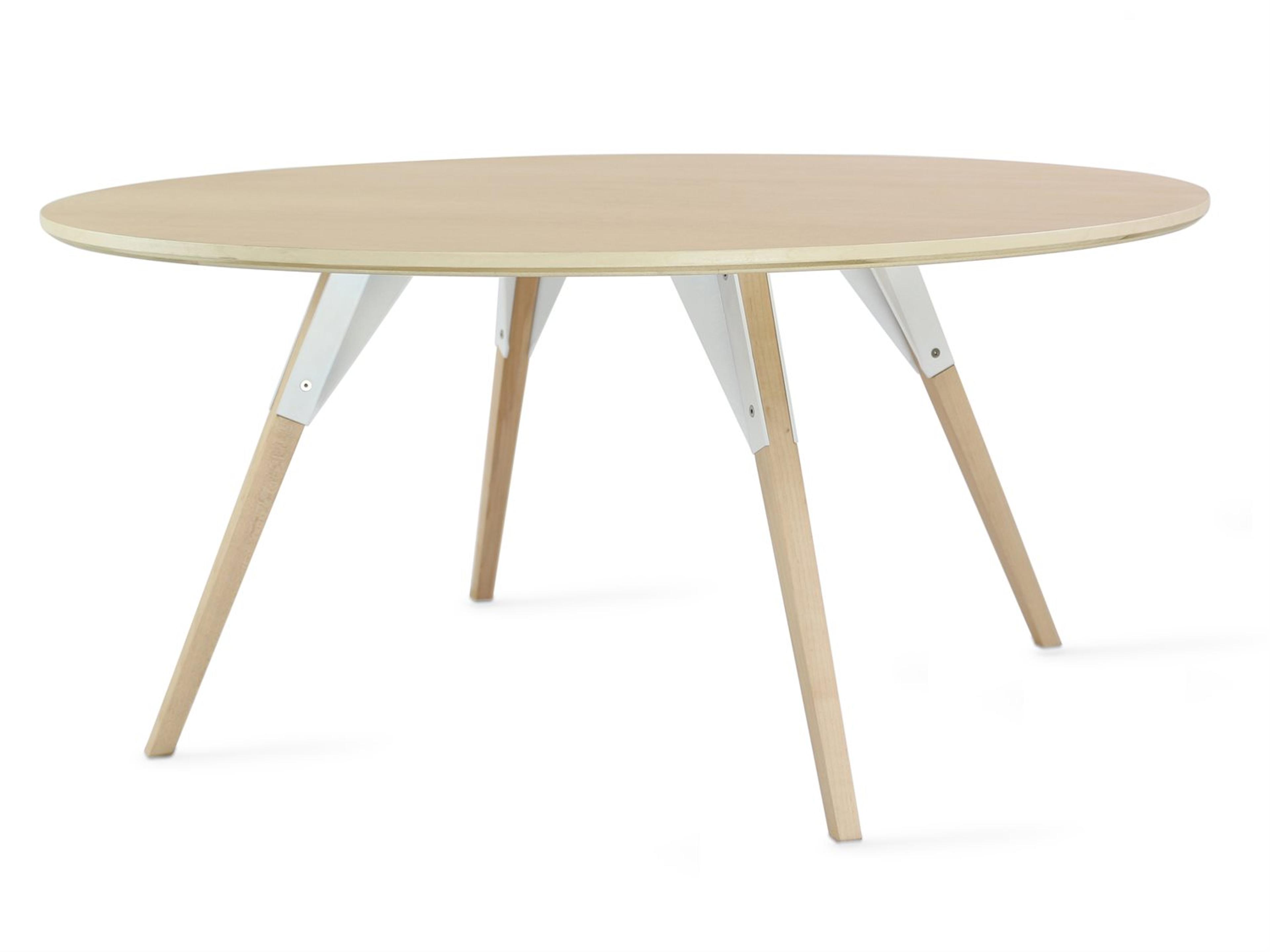 Tronk Design Clarke Collection Round Wood White Coffee Table