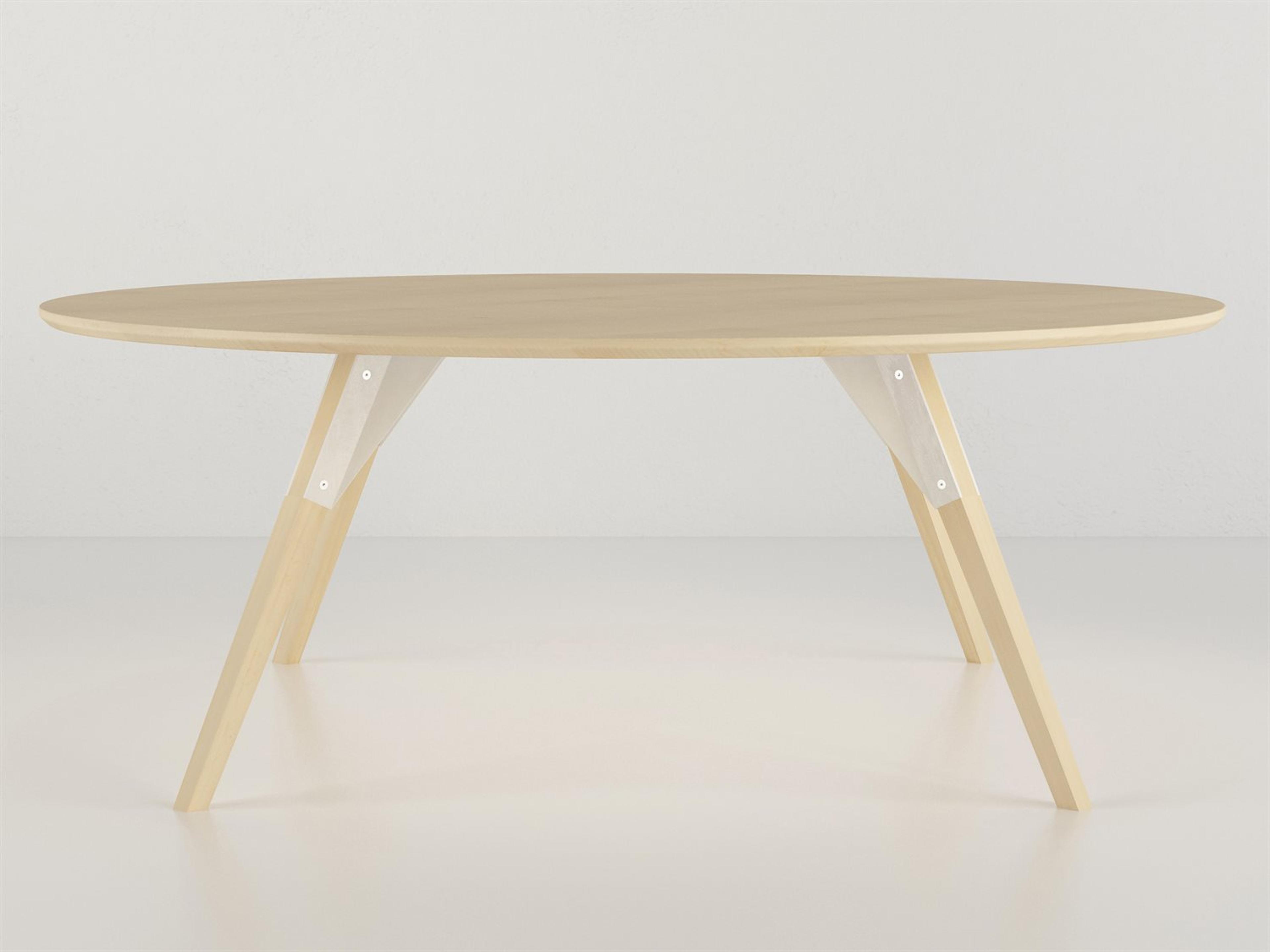 Tronk Design Clarke Collection Round Wood White Coffee Table