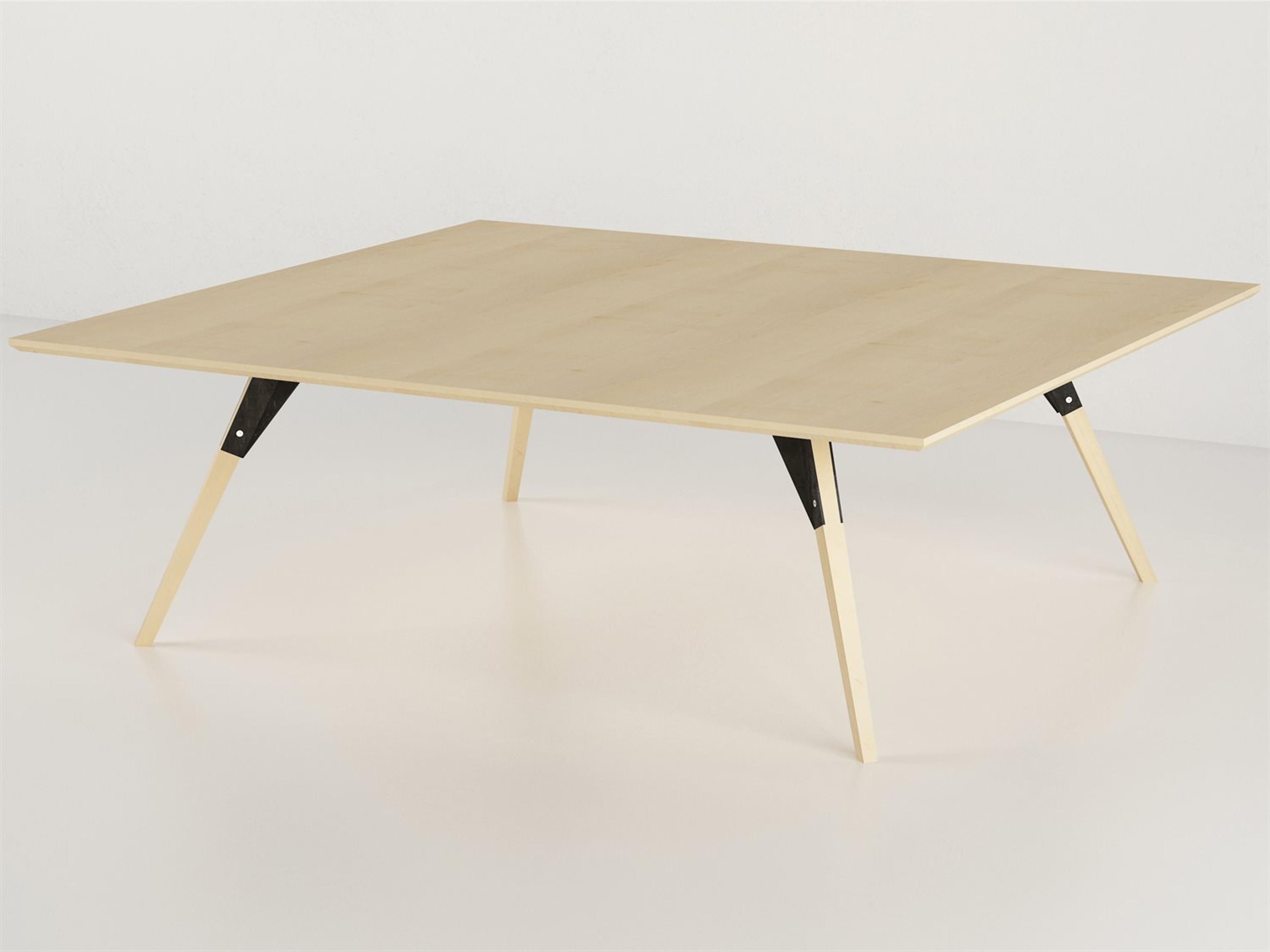 Tronk Design Clarke Collection Rectangular Wood Black Coffee Table