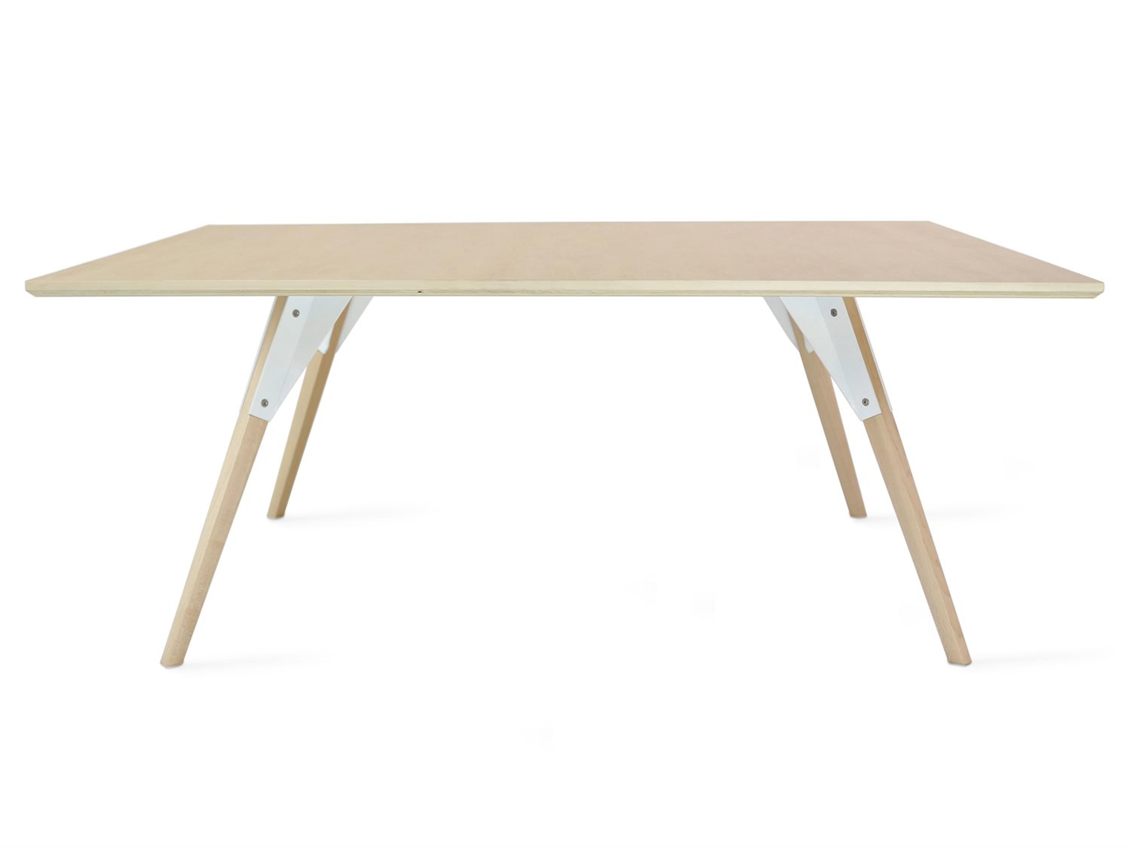 Tronk Design Clarke Collection Rectangular Wood White Coffee Table