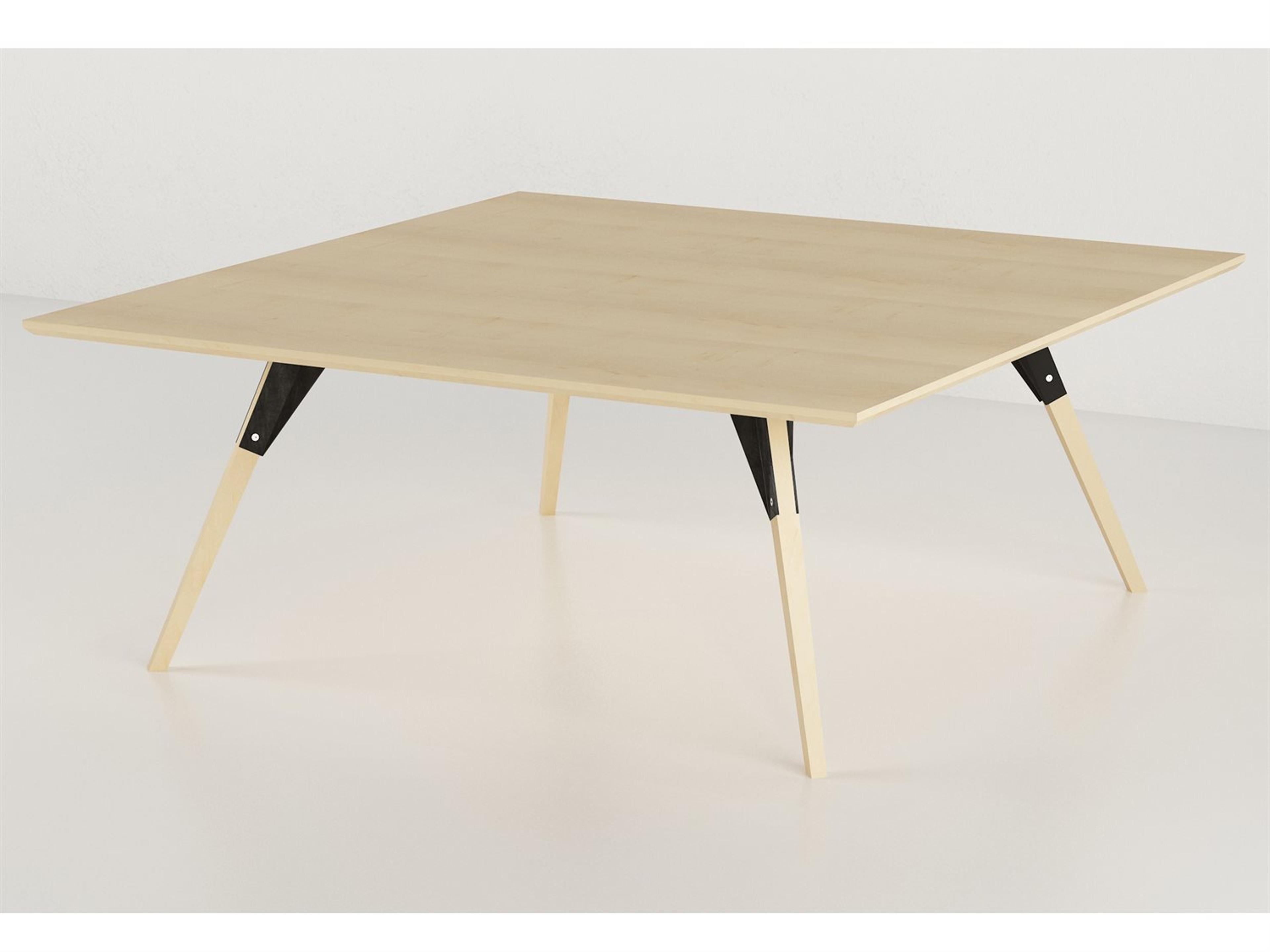 Tronk Design Clarke Collection Square Wood Black Coffee Table