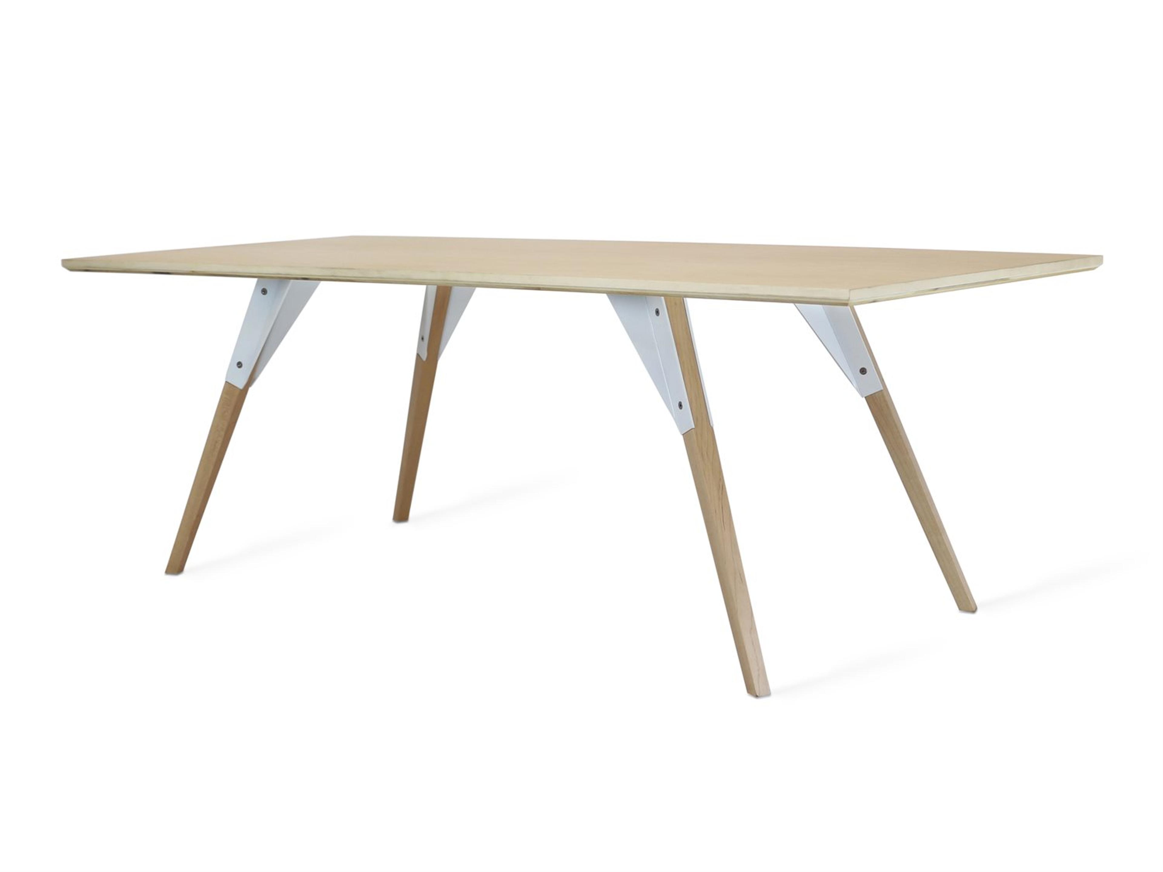 Tronk Design Clarke Collection Rectangular Wood White Coffee Table