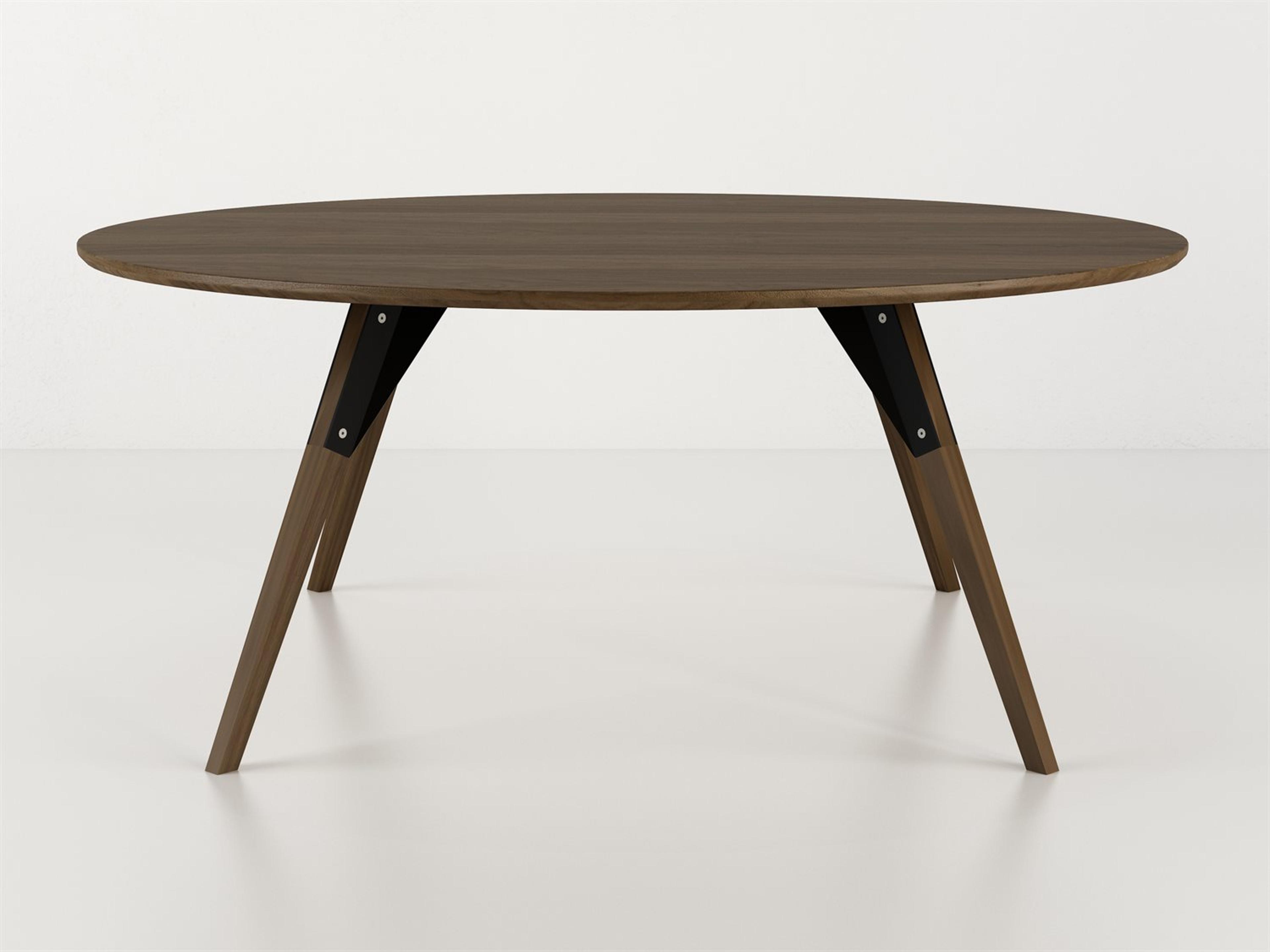 Tronk Design Clarke Collection Round Wood Black Coffee Table