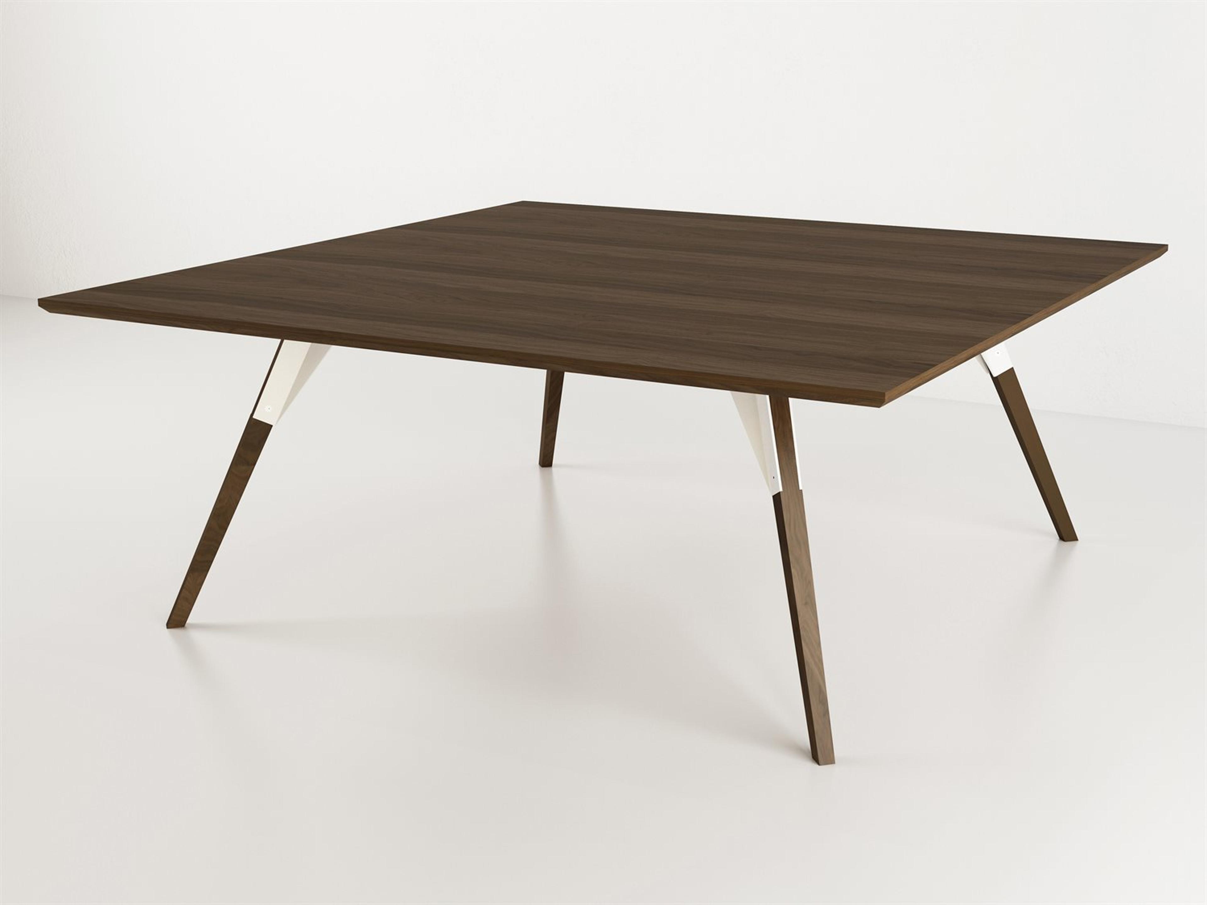 Tronk Design Clarke Collection Square Wood White Coffee Table