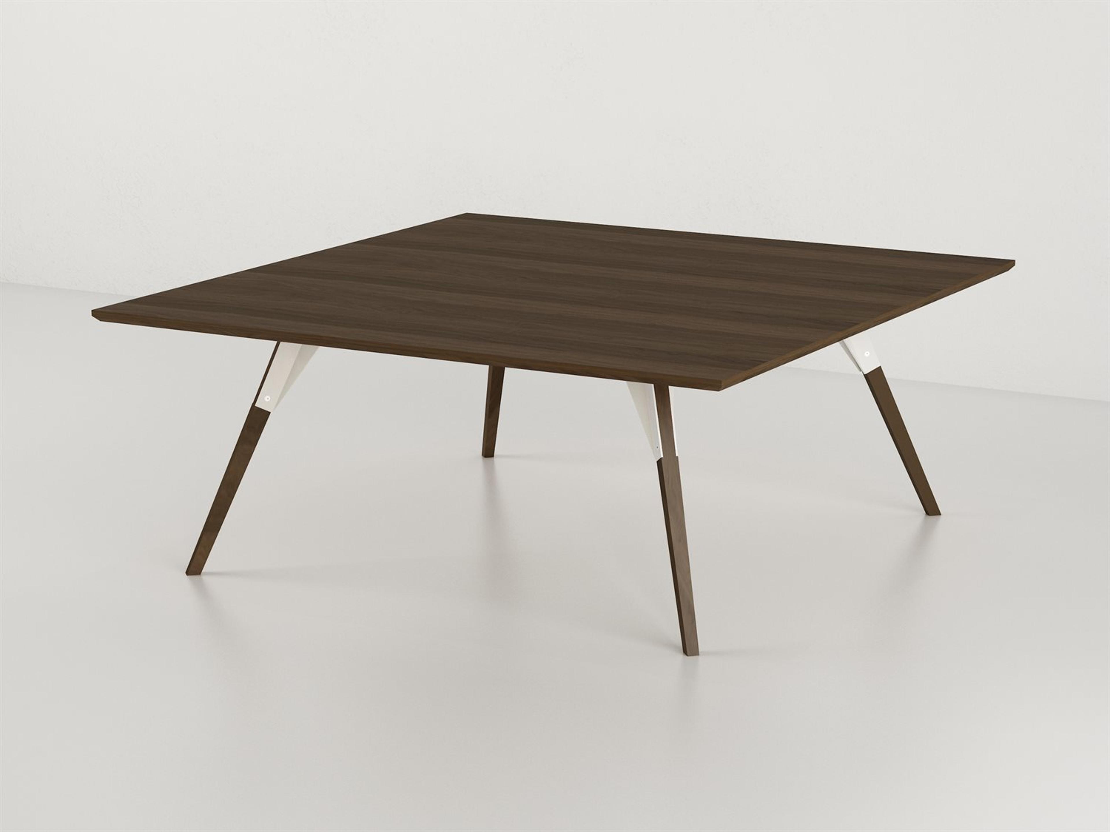 Tronk Design Clarke Collection Square Wood White Coffee Table