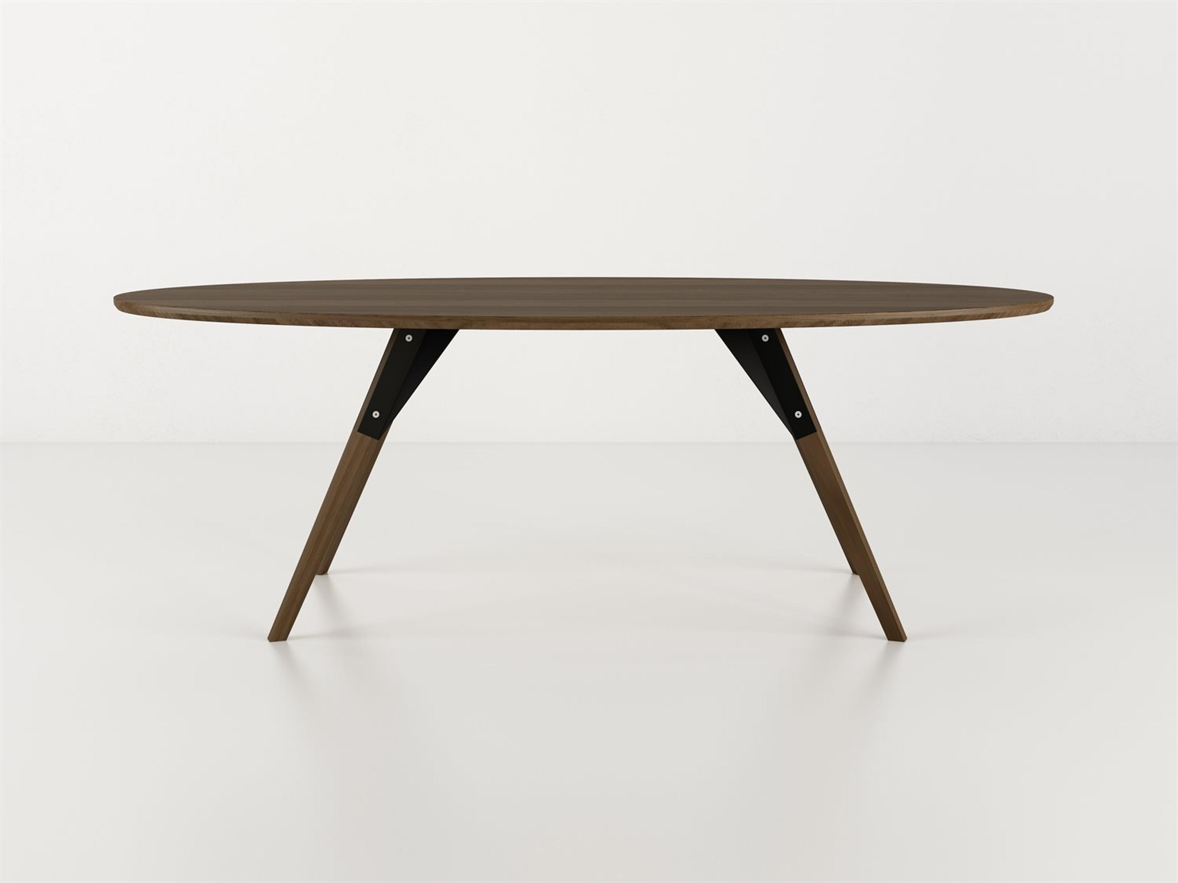 Tronk Design Clarke Collection Oval Wood Black Coffee Table