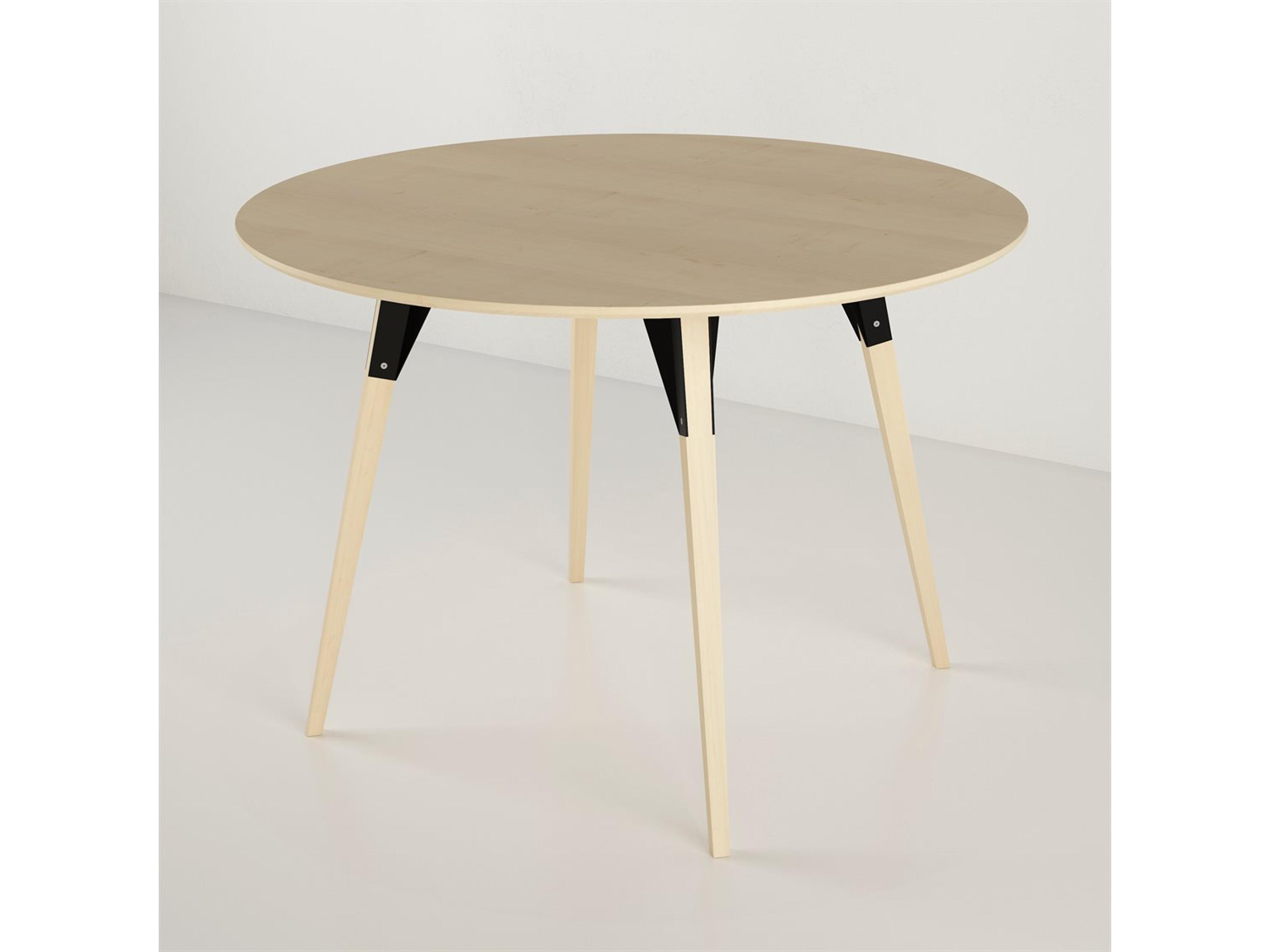 Tronk Design Clarke Collection Round Wood Black Dining Table