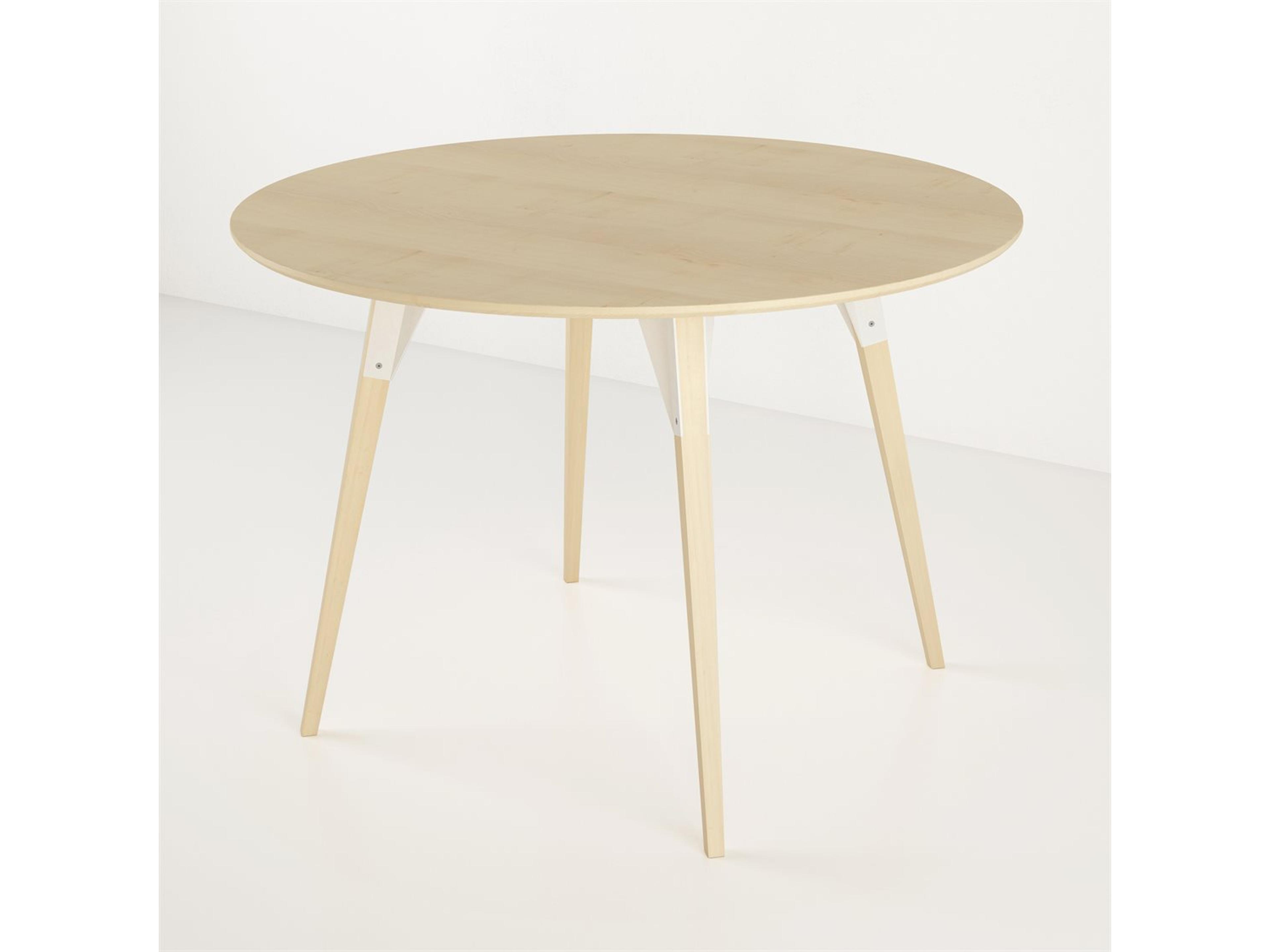 Tronk Design Clarke Collection Round Wood White Dining Table